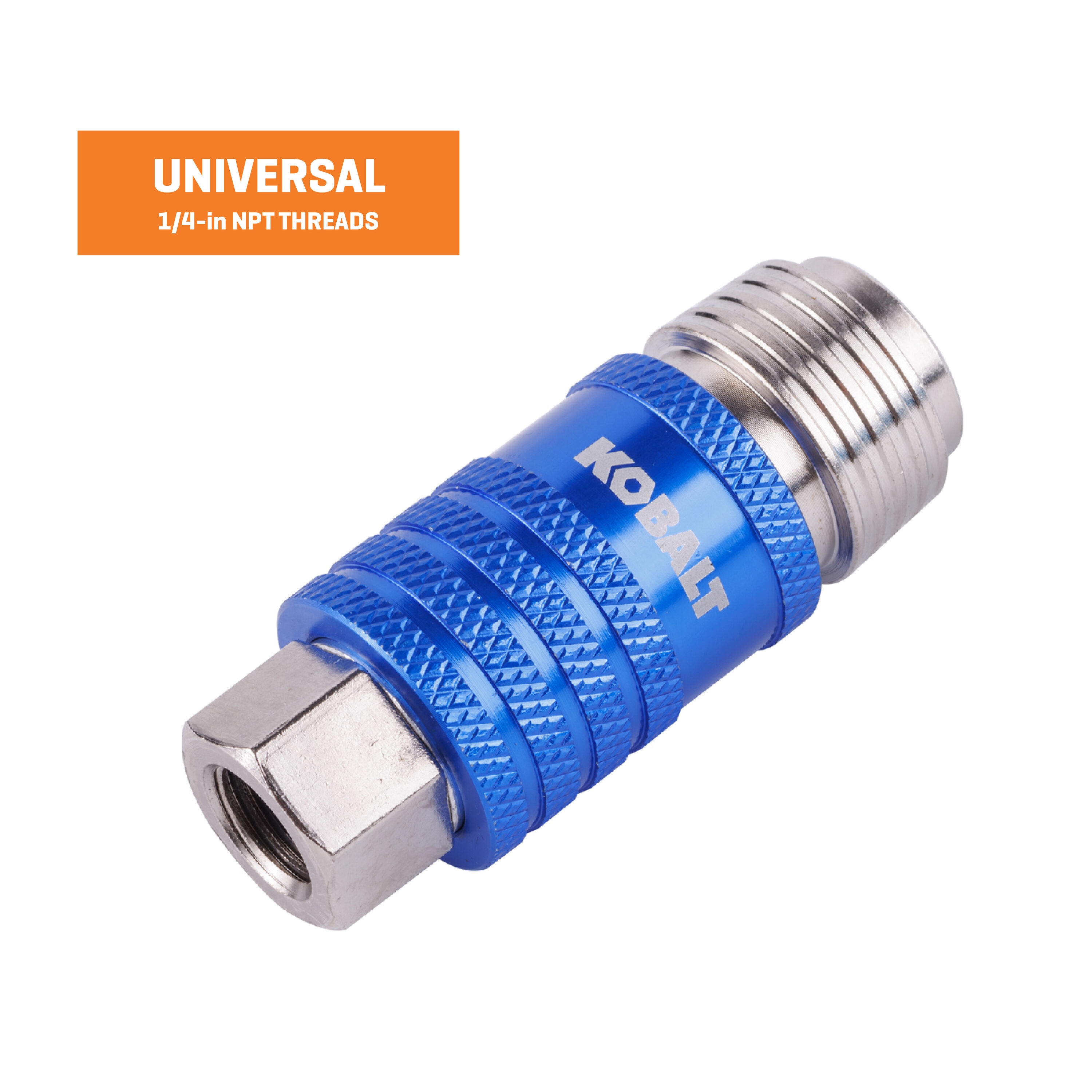 Acoplador hembra de escape de seguridad universal 5 en 1 de 1/4 pulgadas Kobalt - Aluminio y Acero SGY-AIR283