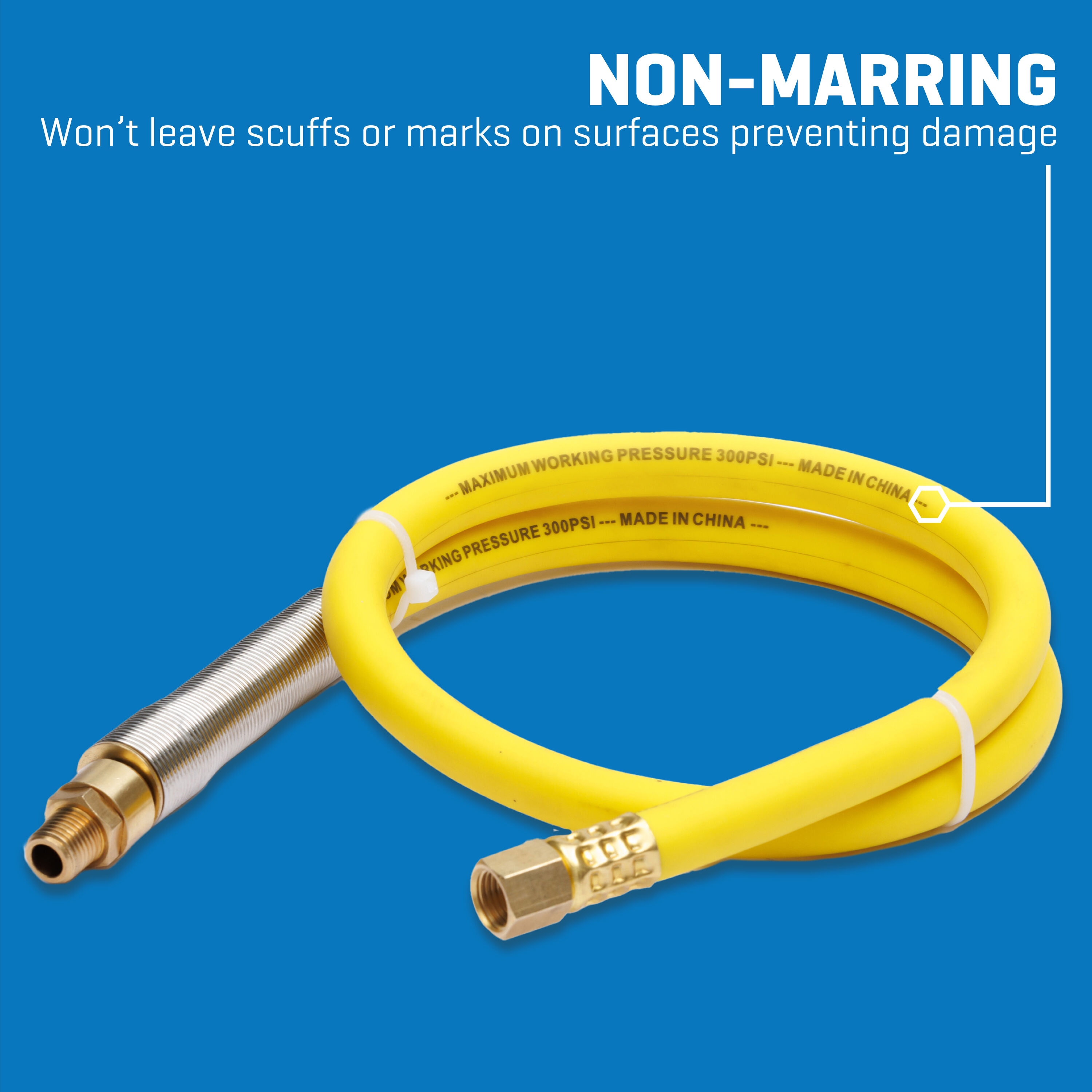 Manguera Flexible Híbrida de Polietileno de 3/8 pulgadas X 3 pies con Adaptador Giratorio