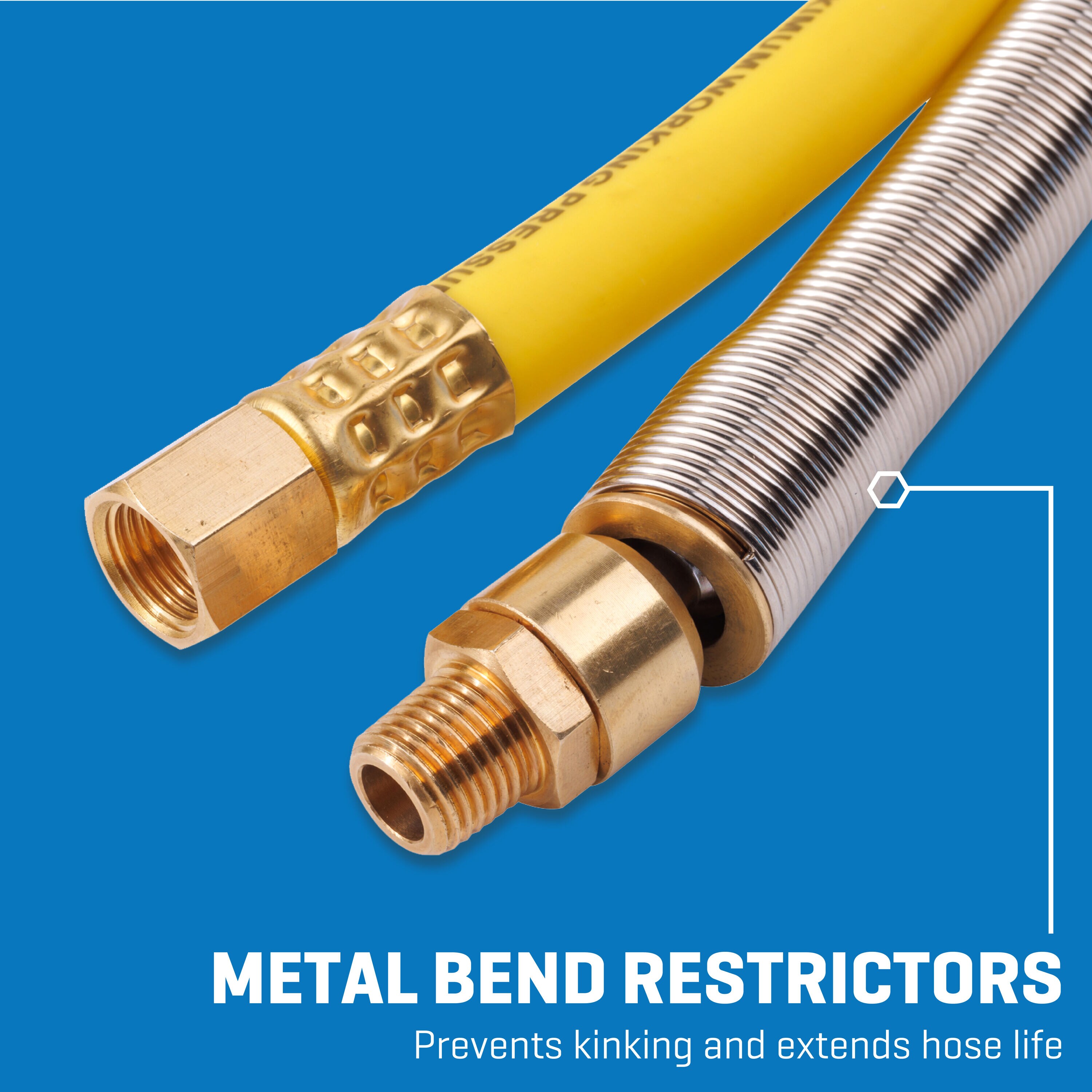 Manguera Flexible Híbrida de Polietileno de 3/8 pulgadas X 3 pies con Adaptador Giratorio
