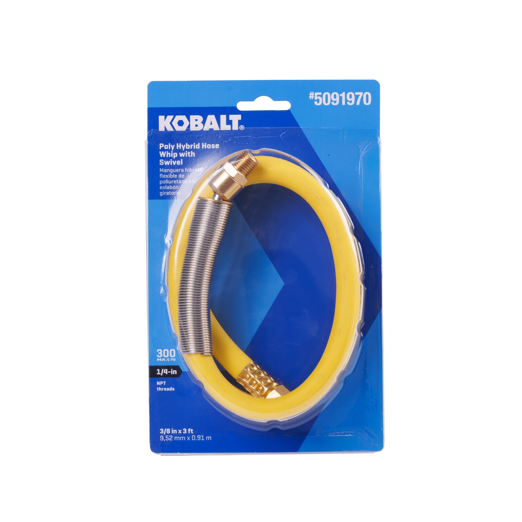 Manguera Flexible Híbrida de Polietileno de 3/8 pulgadas X 3 pies con Adaptador Giratorio