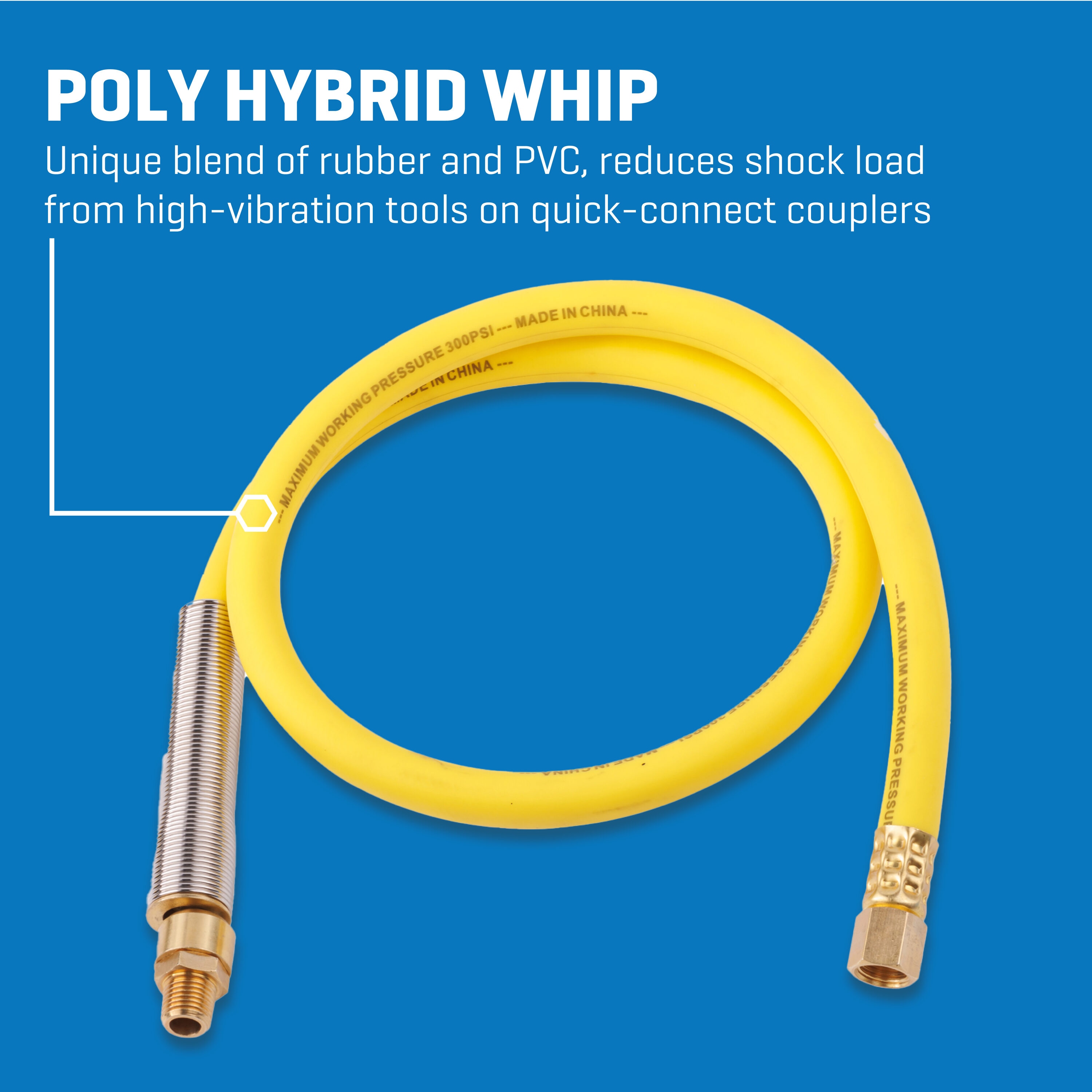 Manguera Flexible Híbrida de Polietileno de 3/8 pulgadas X 3 pies con Adaptador Giratorio