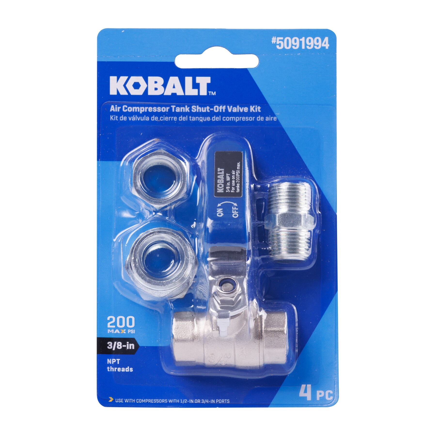 Kit de válvula de cierre para tanque de compresor de aire Kobalt SGY-AIR289