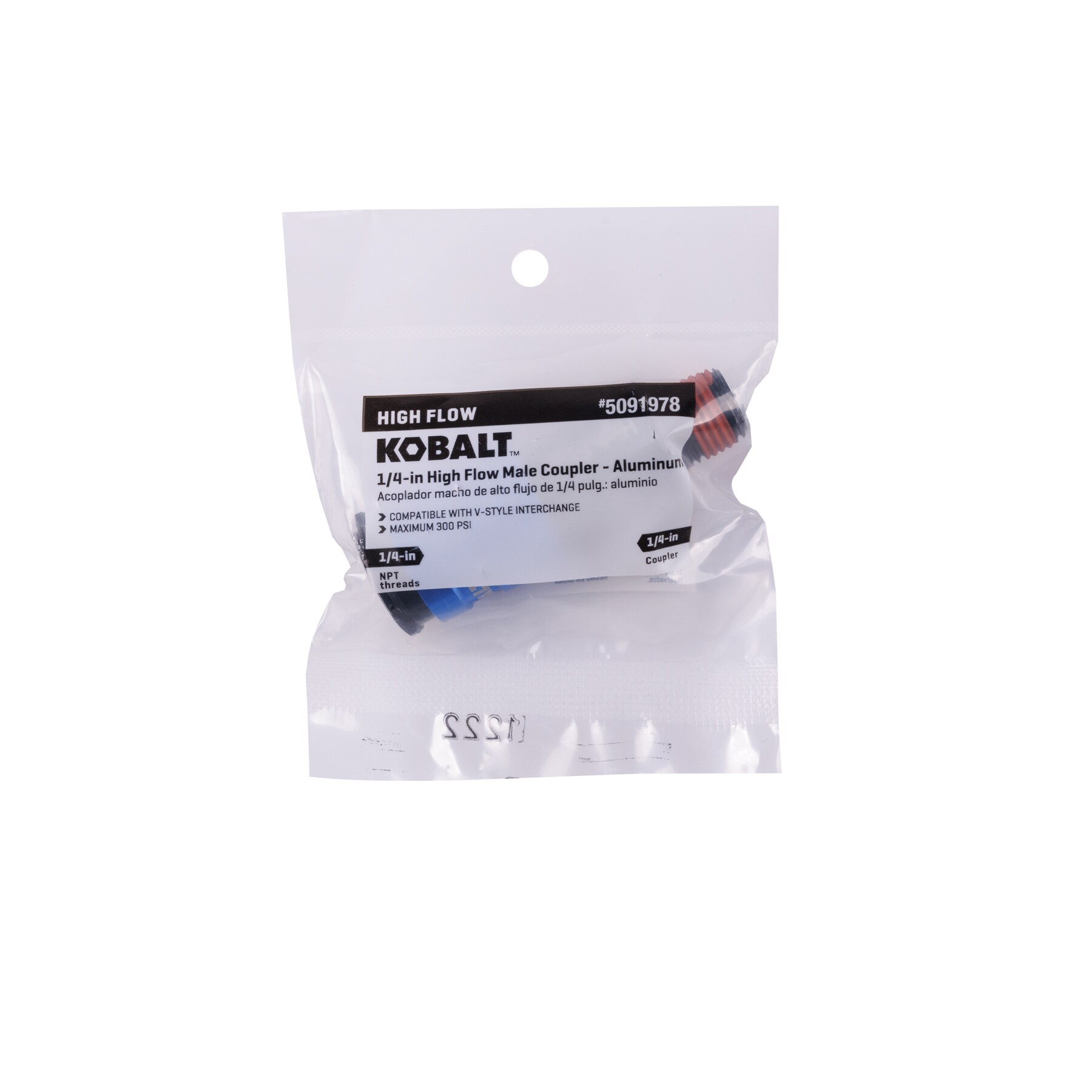 Acoplador macho de alto flujo de 1/4 de pulgada de aluminio
