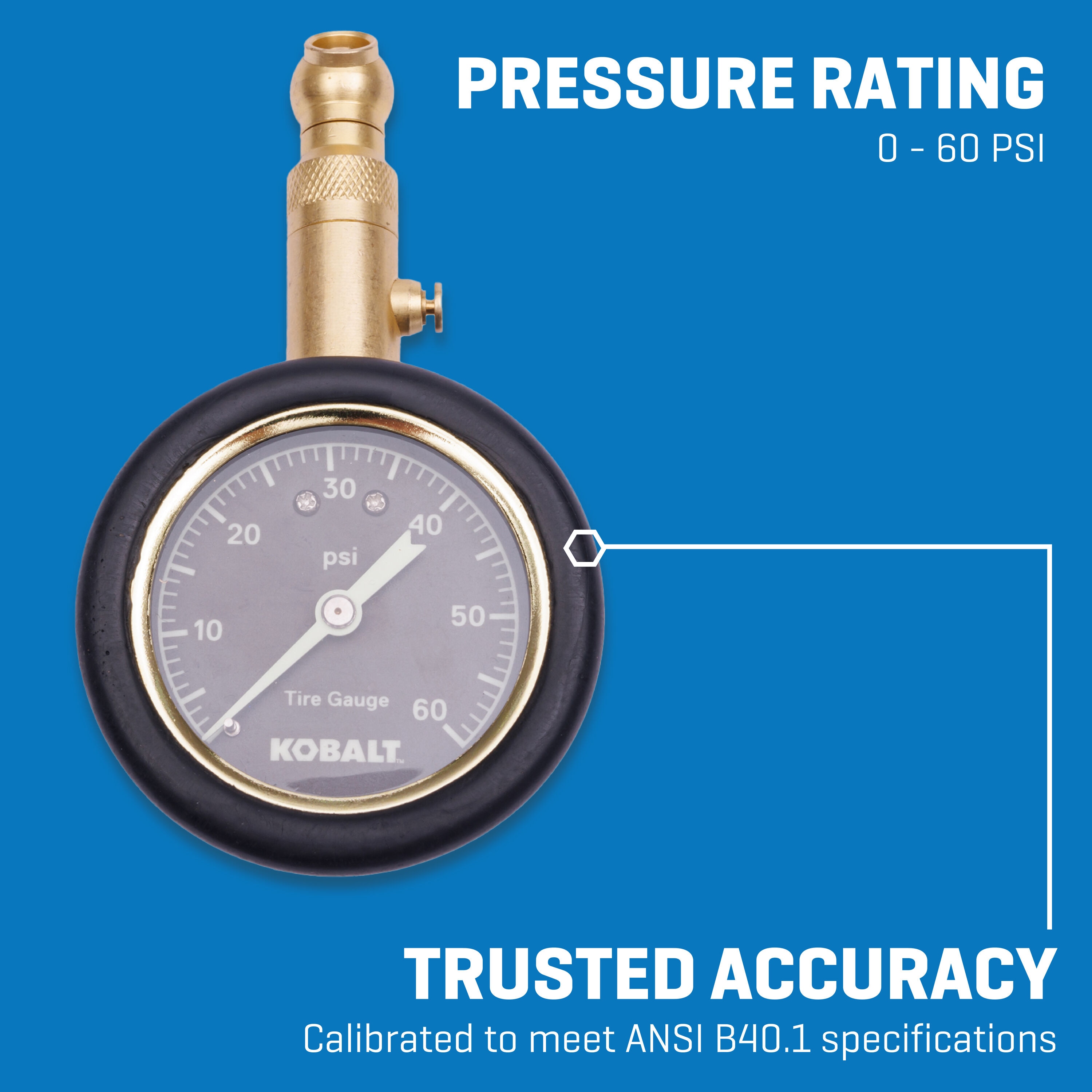 Medidor de Presión de Neumáticos con Dial Kobalt SGY-AIR288