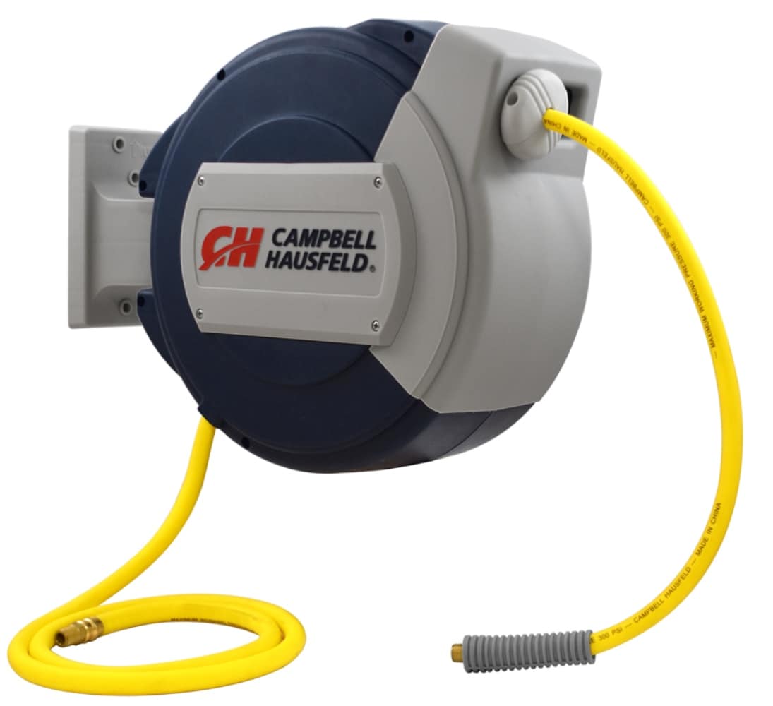Enrollador de manguera de aire retráctil híbrida de 3/8 pulgadas x 50 pies Campbell Hausfeld PA050010EC