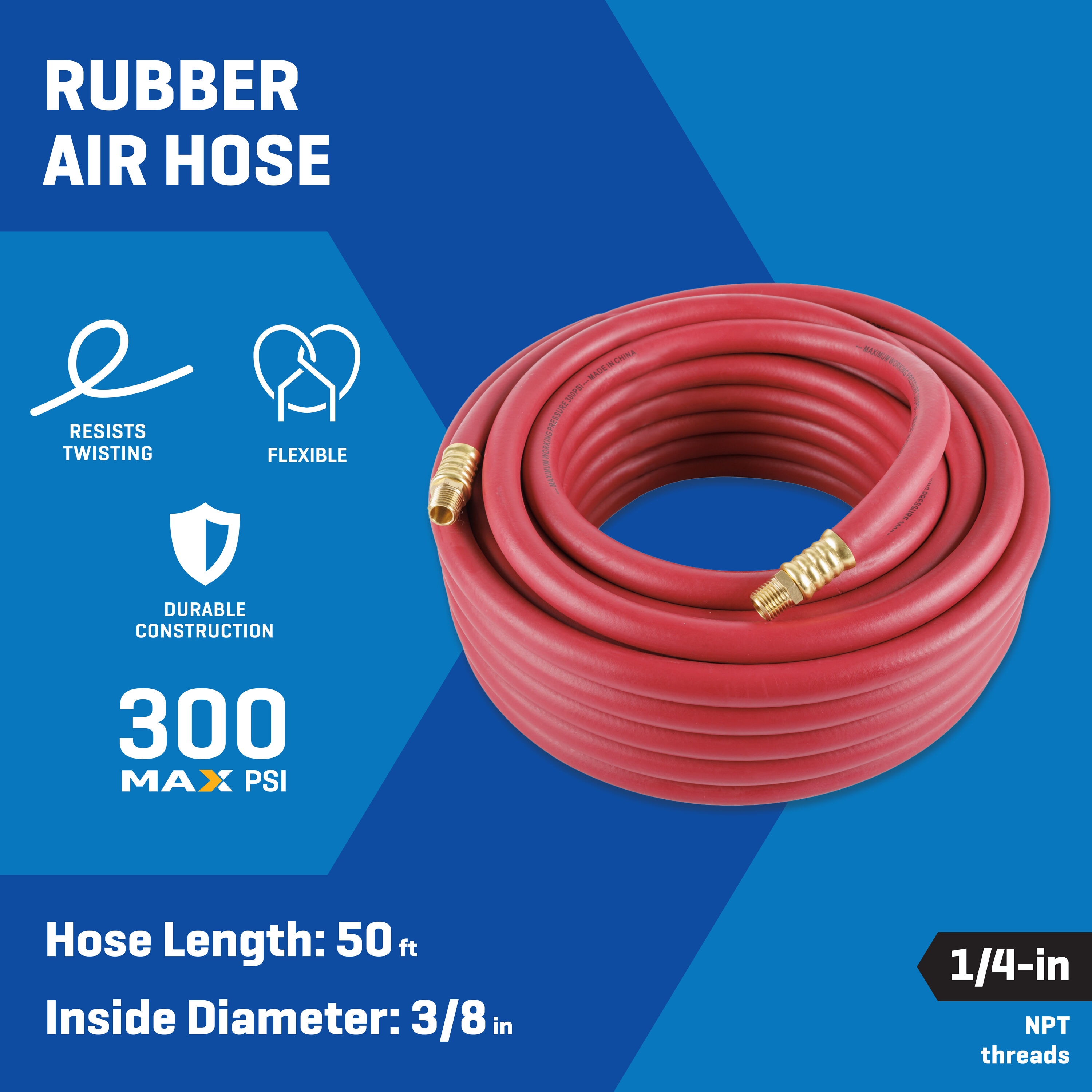 Manguera de Aire de Hule Kobalt 3/8 pulgadas X 50 pies SGY-AIR268