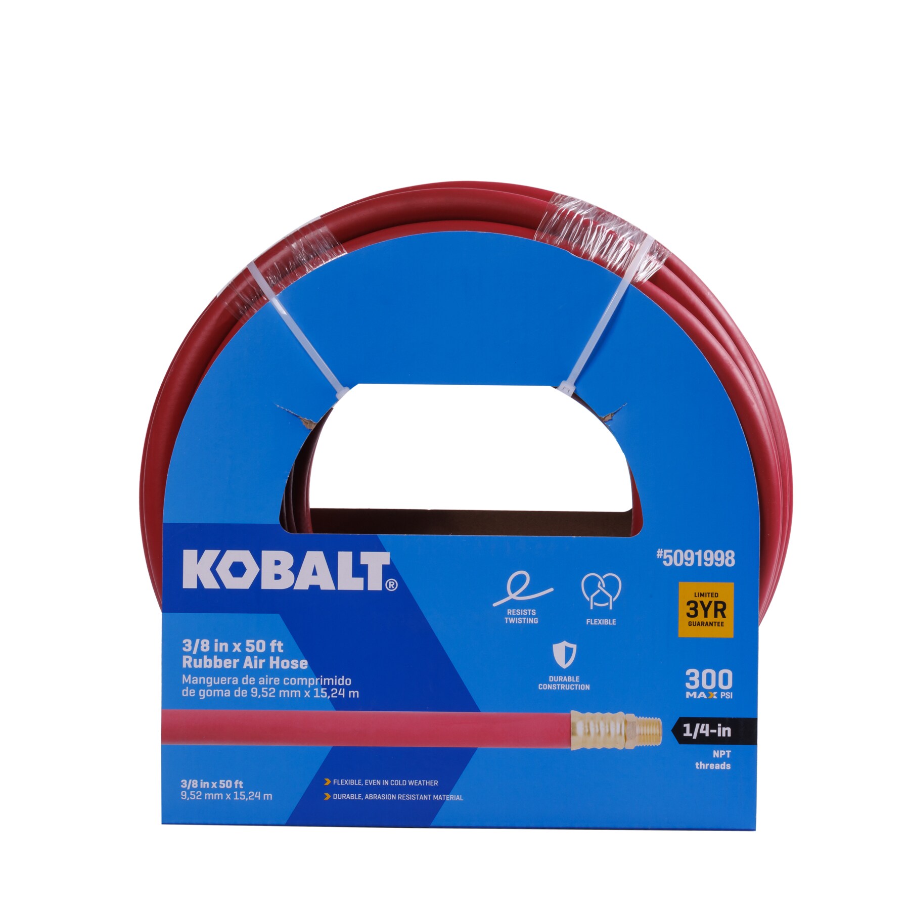 Manguera de Aire de Hule Kobalt 3/8 pulgadas X 50 pies SGY-AIR268
