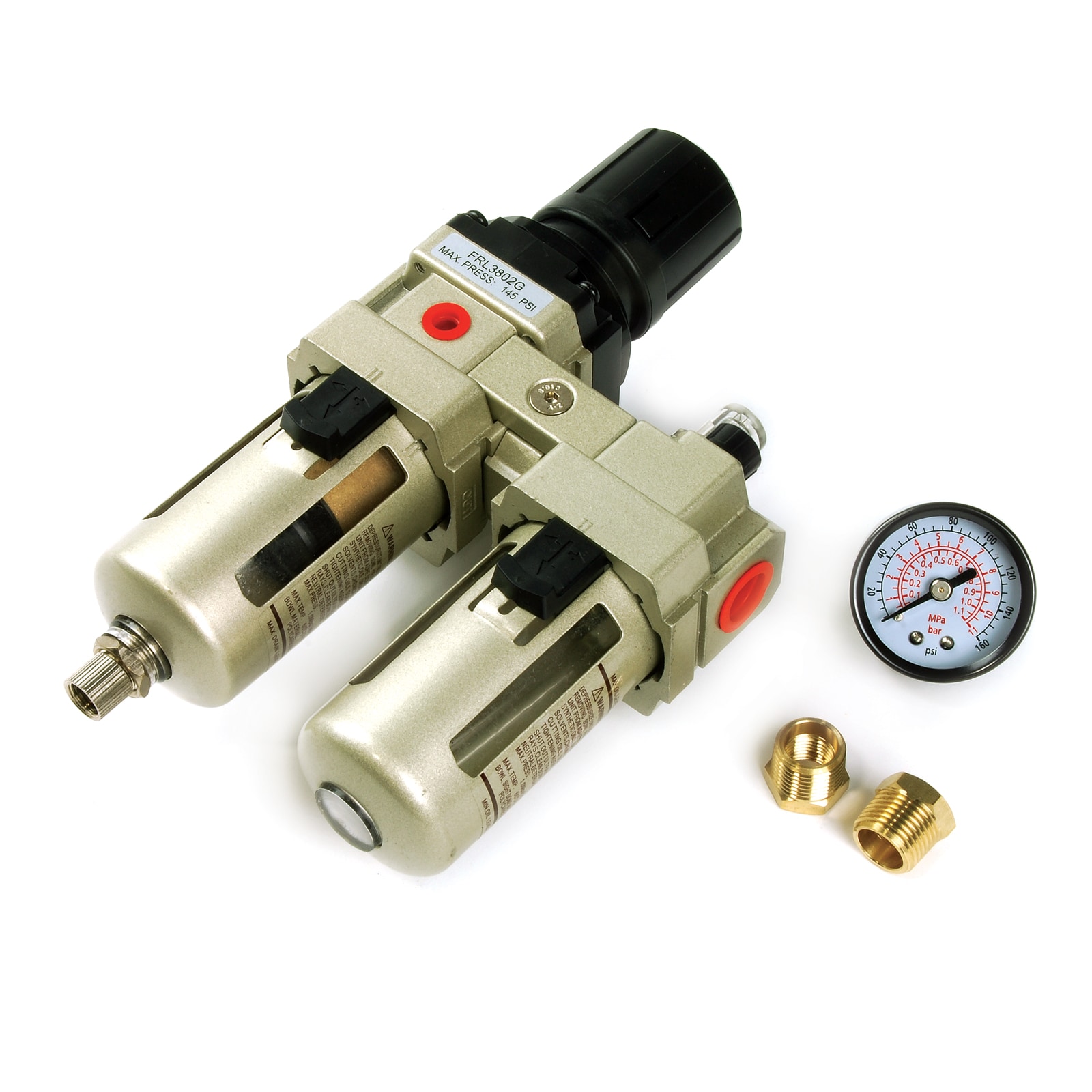 Combo de filtro, regulador y lubricador Primefit 3 en 1 FRL3802G