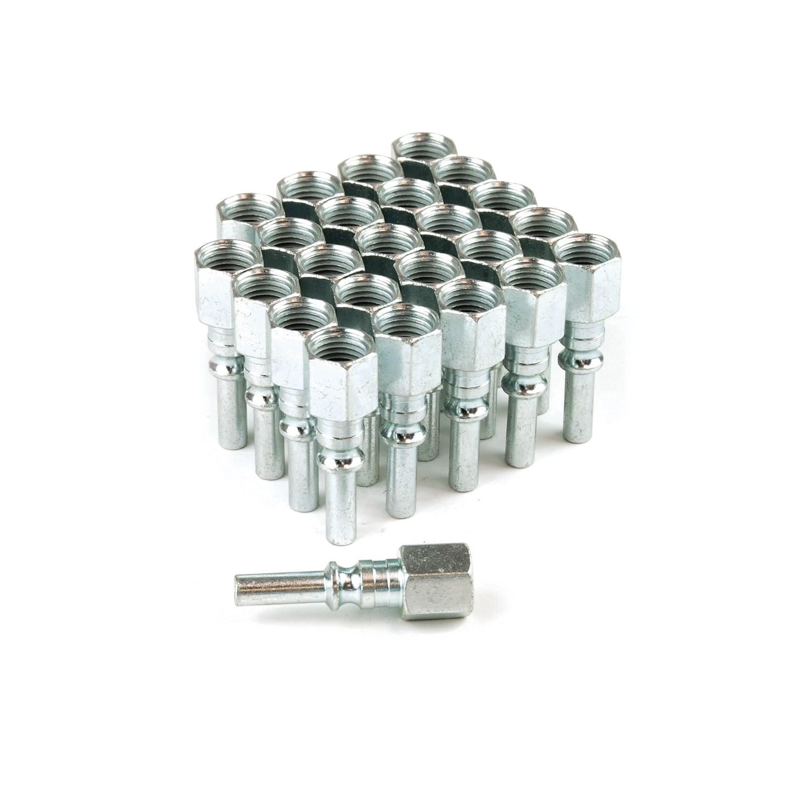 Paquete de 25 tapones Lincoln Primefit 1/4" x 1/4" hembra de acero LP1414FS-B25-P