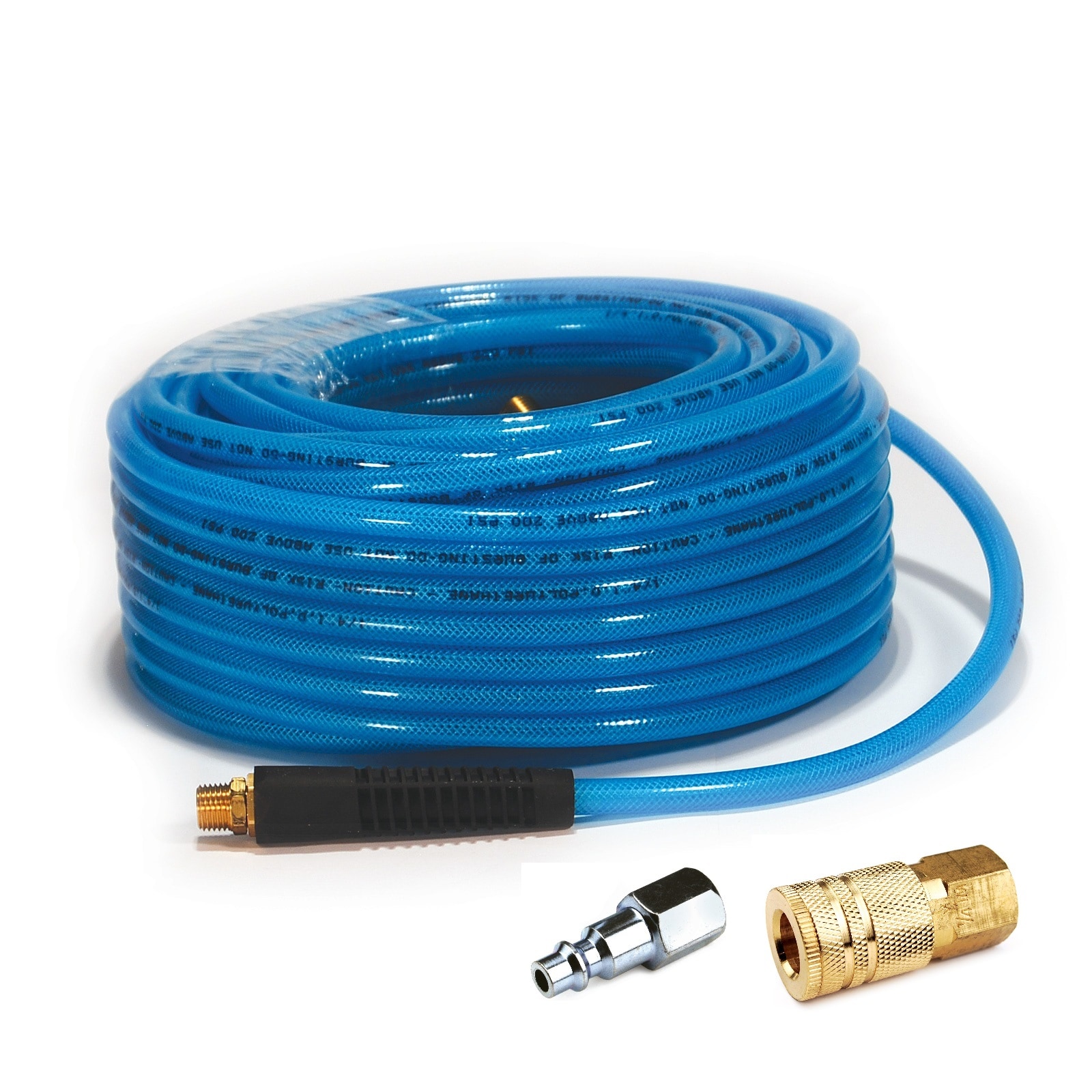 Manguera de aire de poliuretano Primefit de 1/4" x 100 pies con extremos de reparación en campo y acoples rápidos PU141002C-B