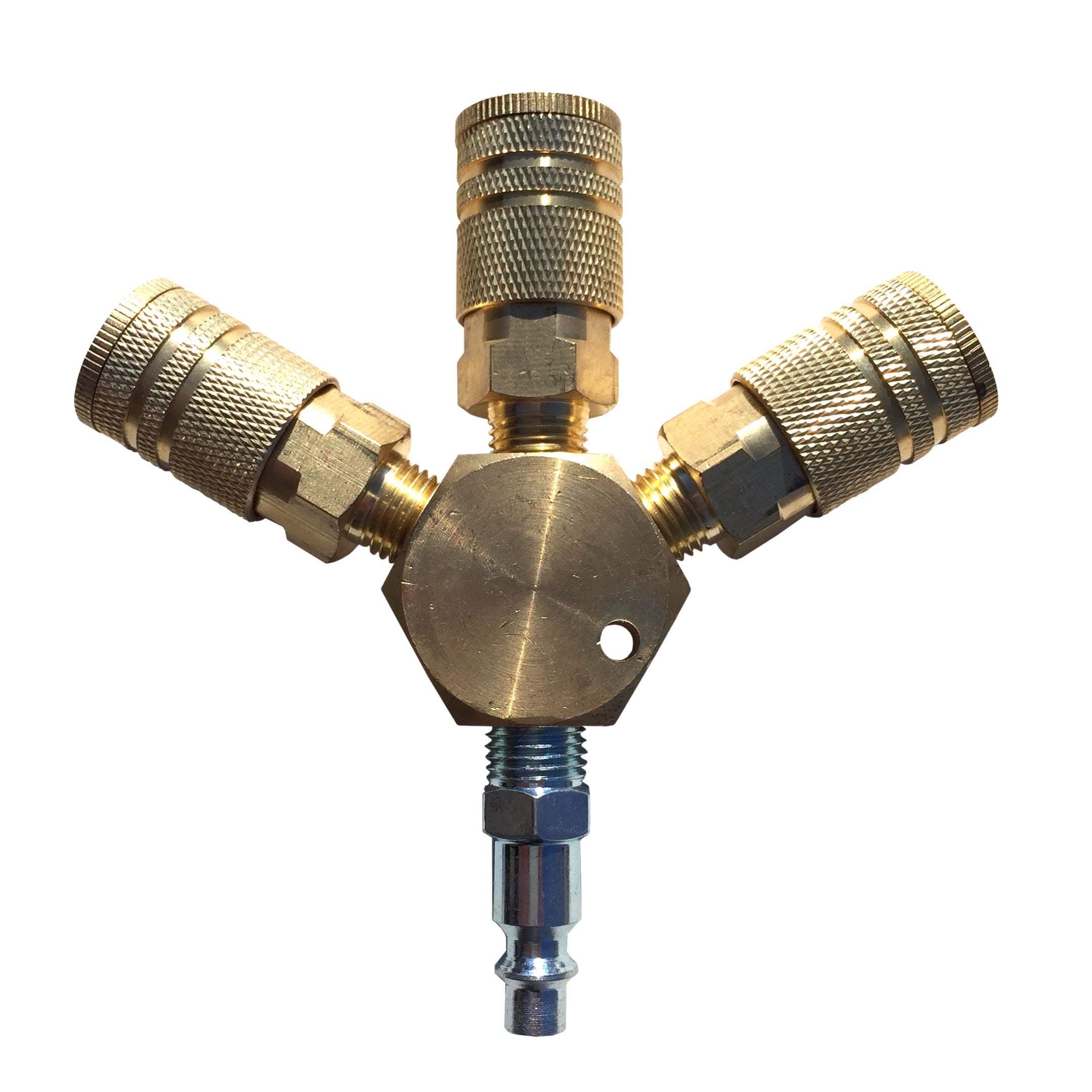 Ensamblaje de Múltiple Hexagonal de 3 Vías con Acoples de Latón M1406-5