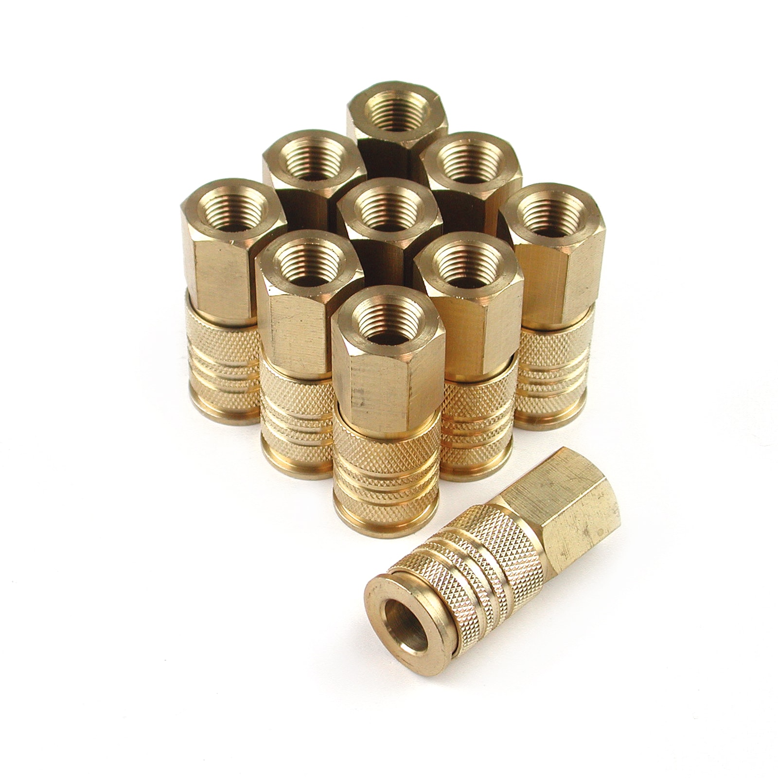Acoplador Universal de Latón en Paquete de 10 - Hembra 1/4" x 1/4" UC1414FB-B10-P