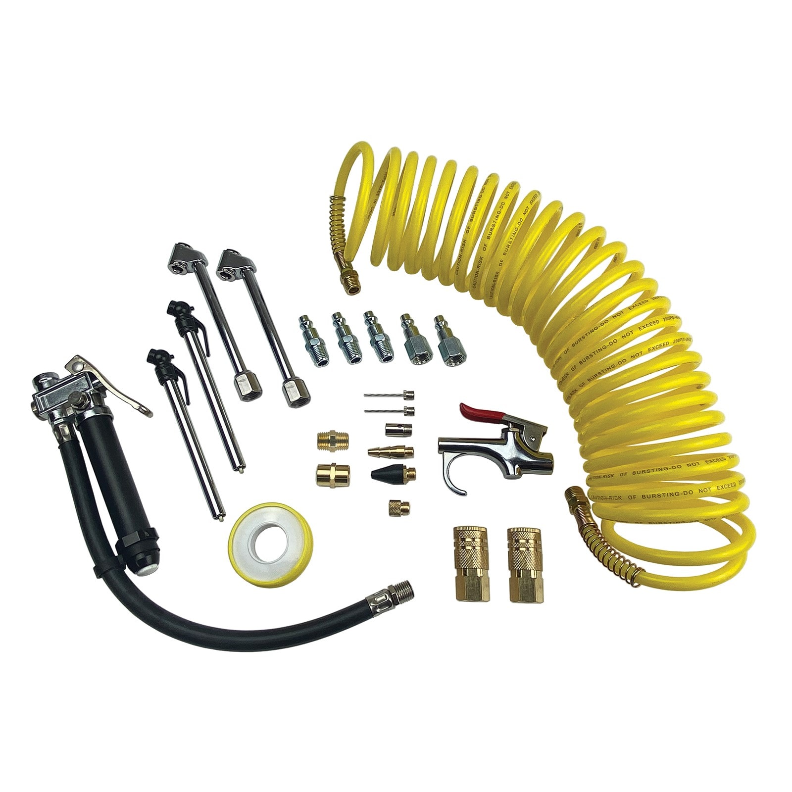 Kit de Accesorios de Aire Primefit de 23 Piezas con Manguera de Aire de 25 Pies y Herramienta de Inflado de Llantas Estilo Garage IK4001-23