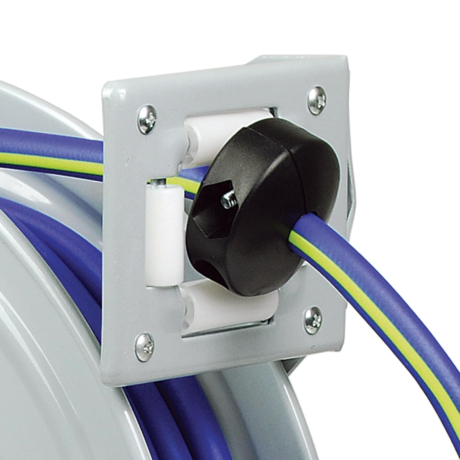 Carrete de manguera de aire retráctil automático Primefit de 3/8" x 50 pies con manguera de aire híbrida