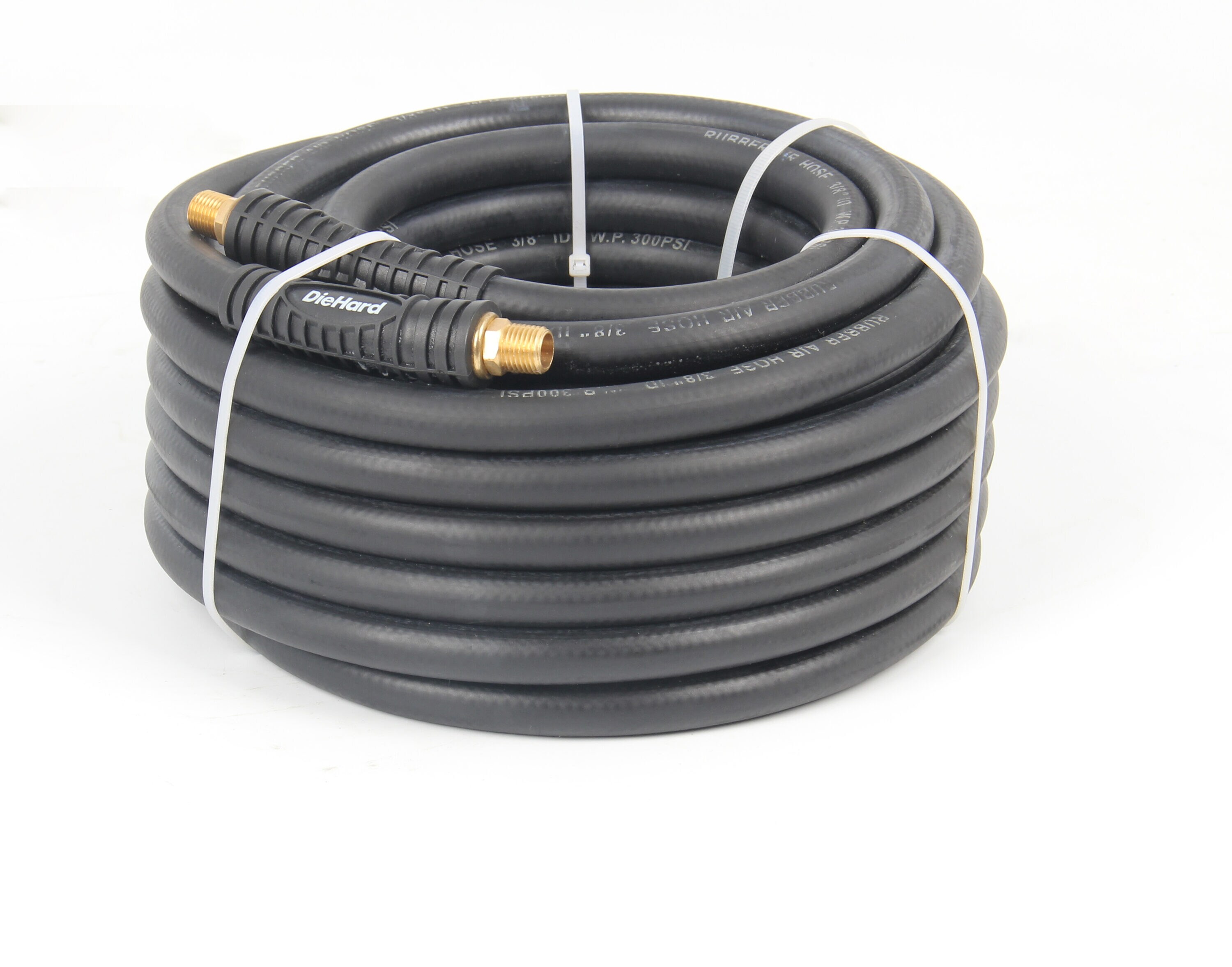 Manguera de aire de hule DieHard Contractor Grade de 50 pies - Diámetro de 3/8 pulgadas, 1070 PSI, libre de dobleces, resistente a la temperatura, cumple con ANSI DH-3850HR