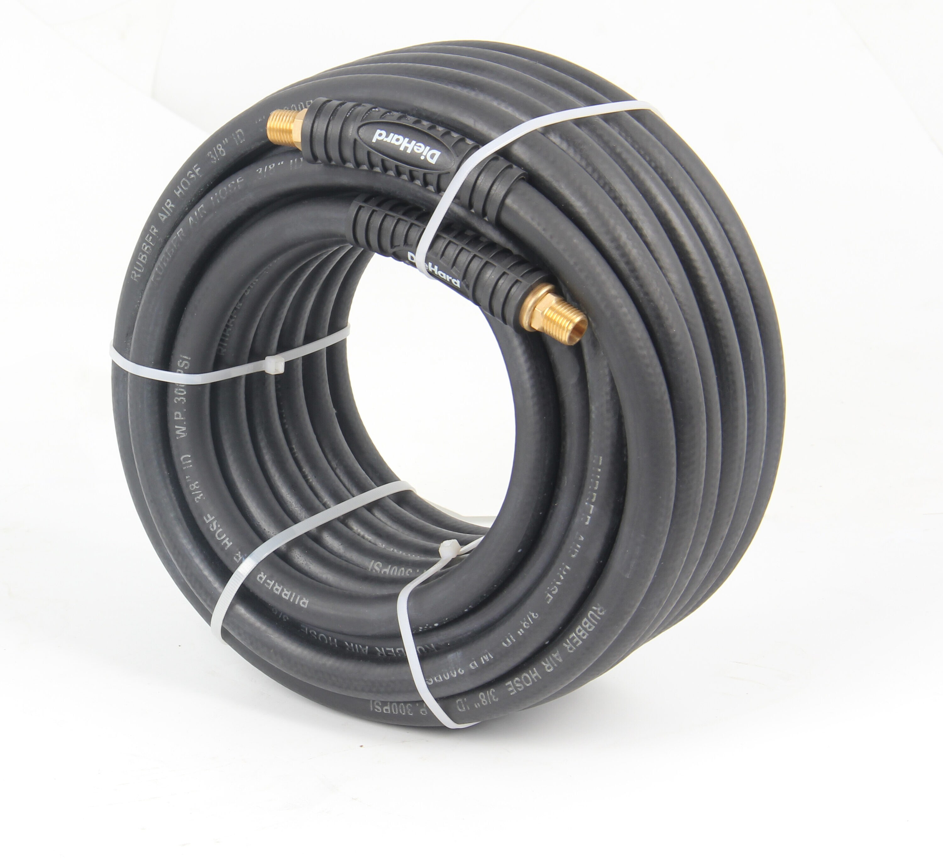 Manguera de aire de hule DieHard Contractor Grade de 50 pies - Diámetro de 3/8 pulgadas, 1070 PSI, libre de dobleces, resistente a la temperatura, cumple con ANSI DH-3850HR