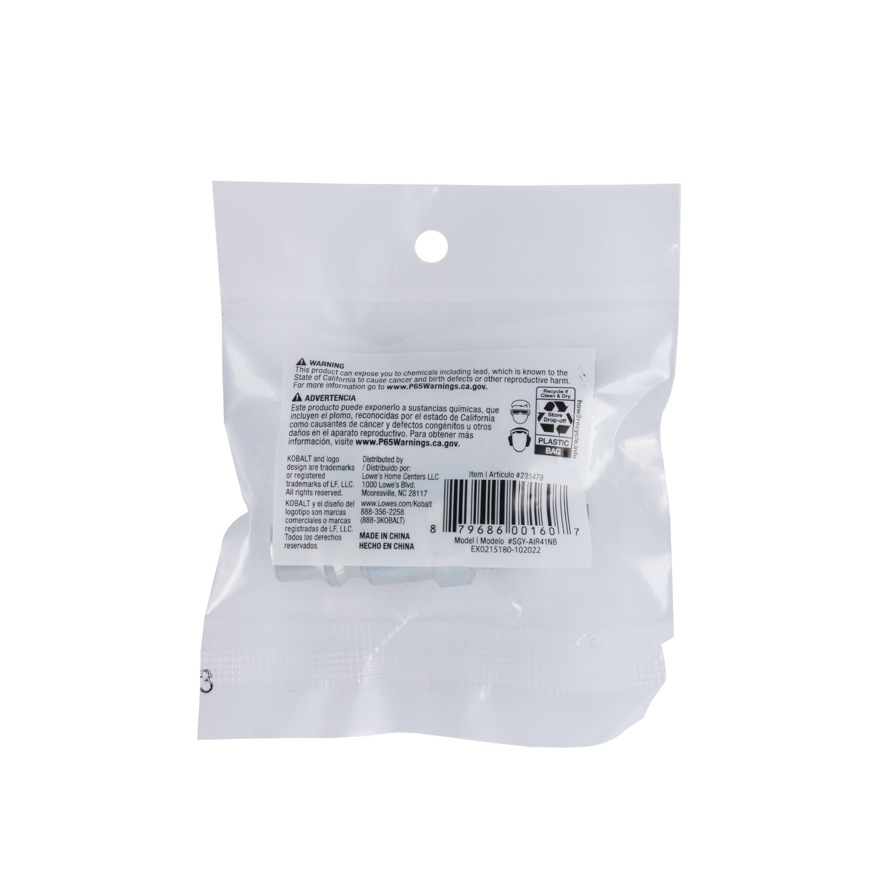 Kit de Enchufe Macho Industrial Kobalt de 3/8 pulgadas SGY-AIR41NB