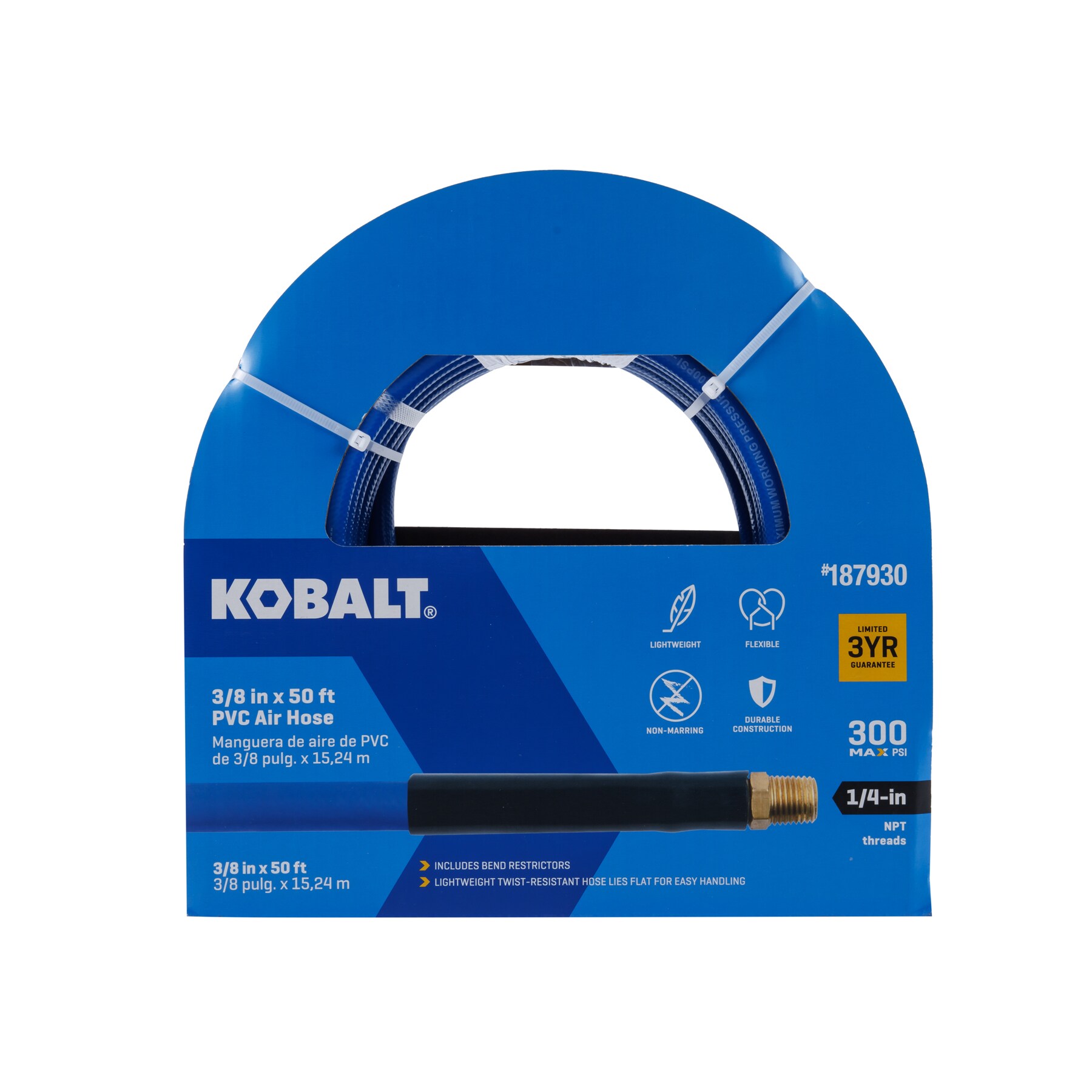 Manguera de aire de PVC de 3/8 pulgadas x 50 pies Kobalt