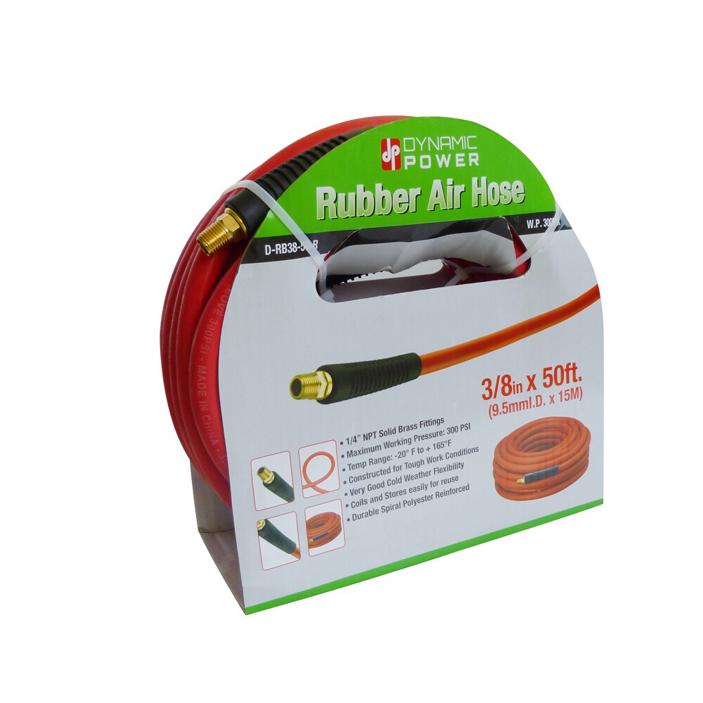 Manguera de Aire de Hule Dinámica 3/8 Pulgadas X 50 Pies 300 Psi Roja