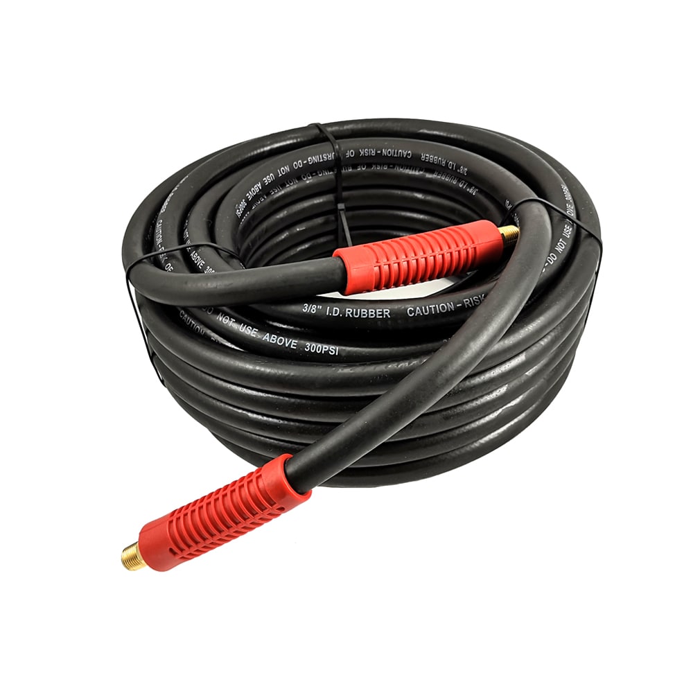 Manguera de aire de caucho de alta resistencia 3/8 pulgadas x 50 pies 300 psi negro DP-RB38-50-B