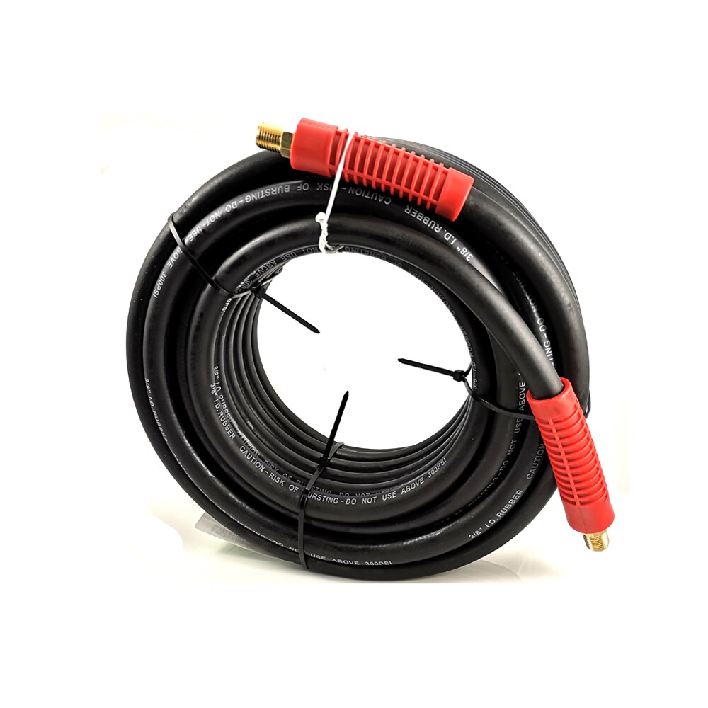 Manguera de aire de caucho de alta resistencia 3/8 pulgadas x 50 pies 300 psi negro DP-RB38-50-B