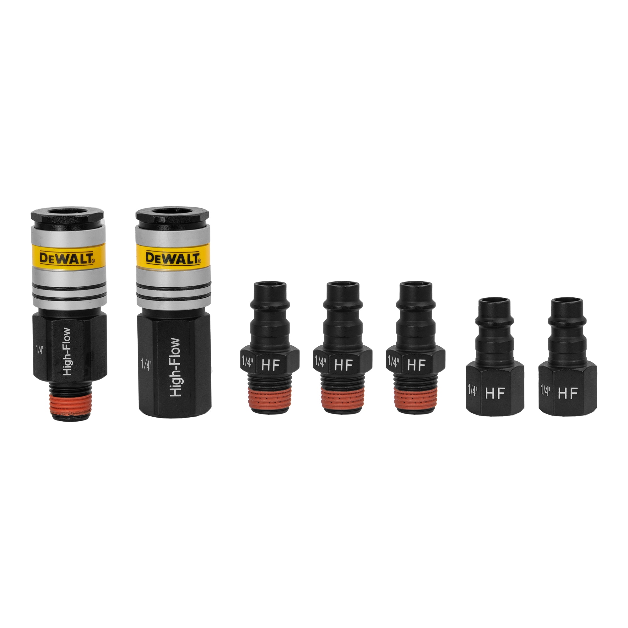 
Acoplamientos de alta fluidez DEWALT de 7 piezas y tapones de 1/4 pulgadas NPT DXCM036-0205