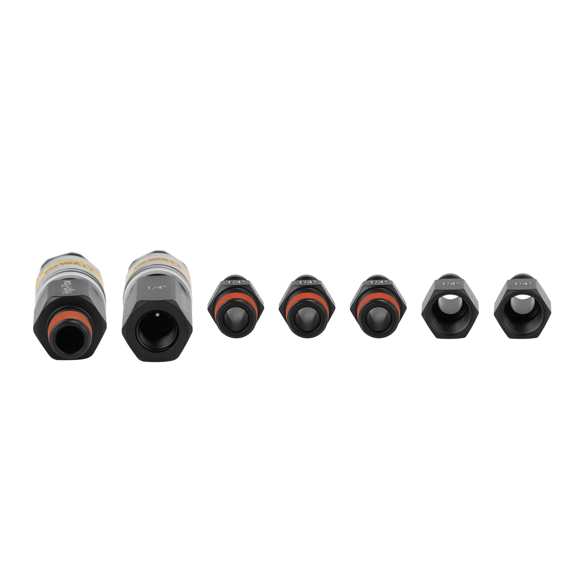 
Acoplamientos de alta fluidez DEWALT de 7 piezas y tapones de 1/4 pulgadas NPT DXCM036-0205