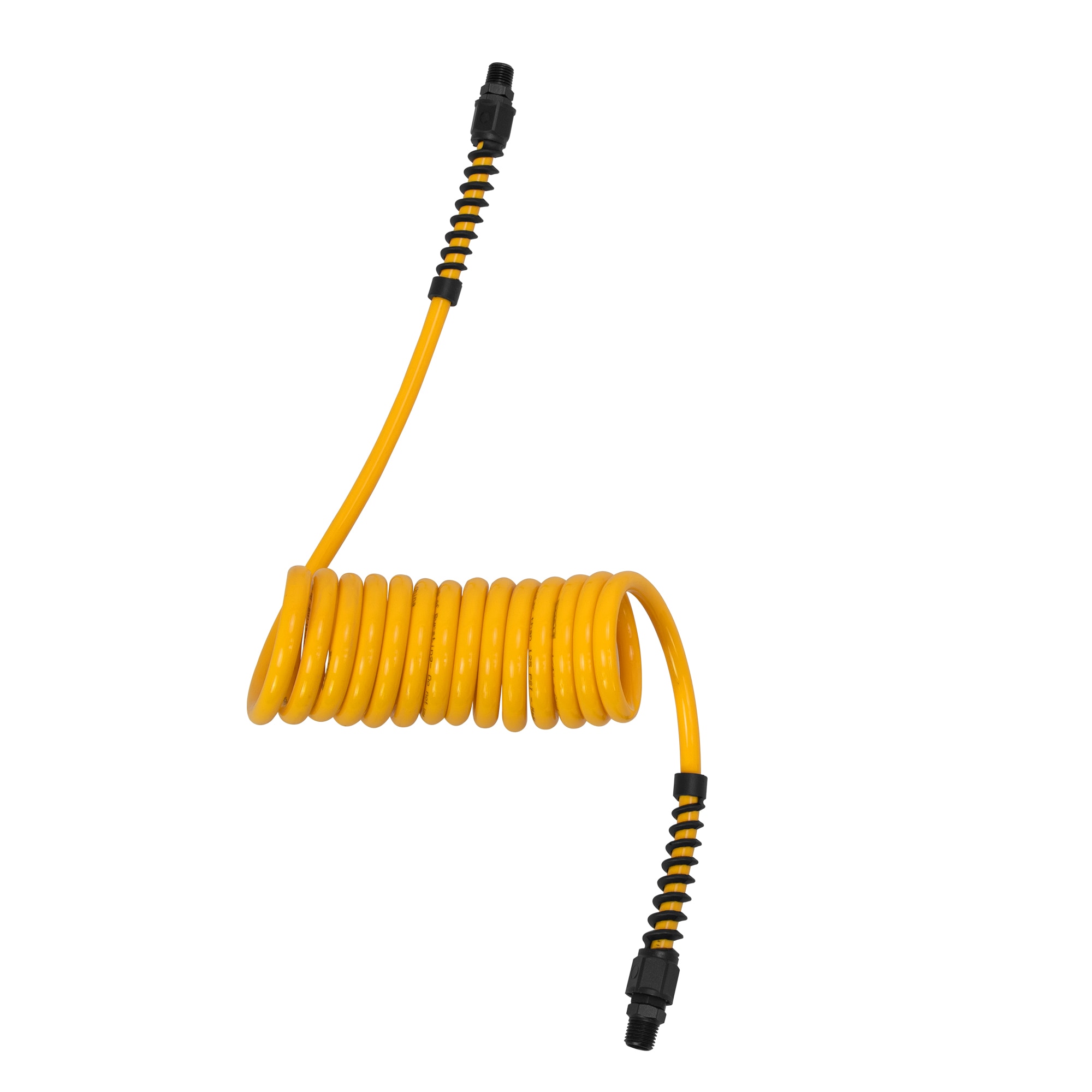 Manguera de poliuretano retráctil DEWALT de 1/4 pulgadas x 10 pies con conexiones de 1/4 de pulgada y limitadores de curvatura DXCM012-0228