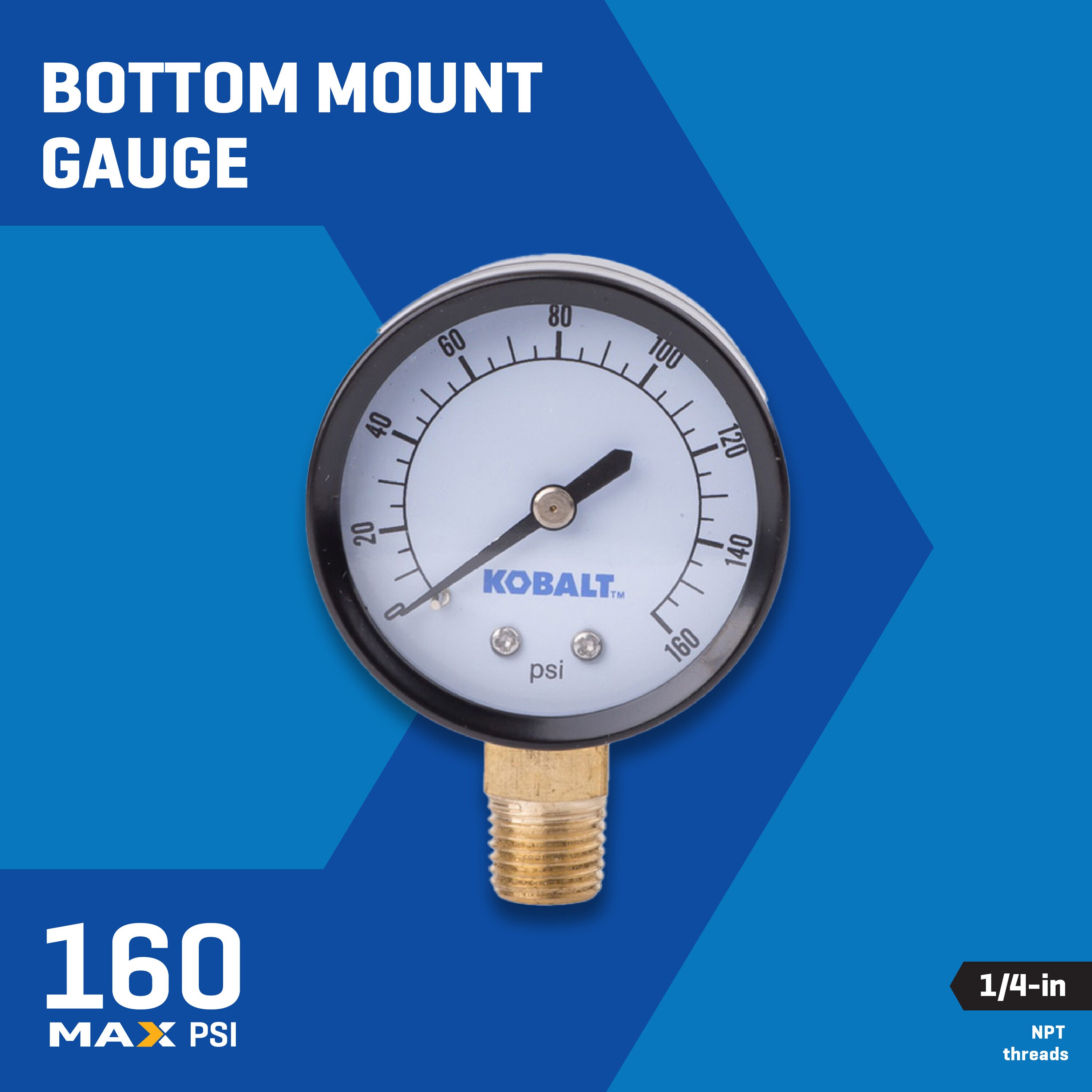 Medidor de aire Kobalt de montaje inferior de 1/4 de pulgada