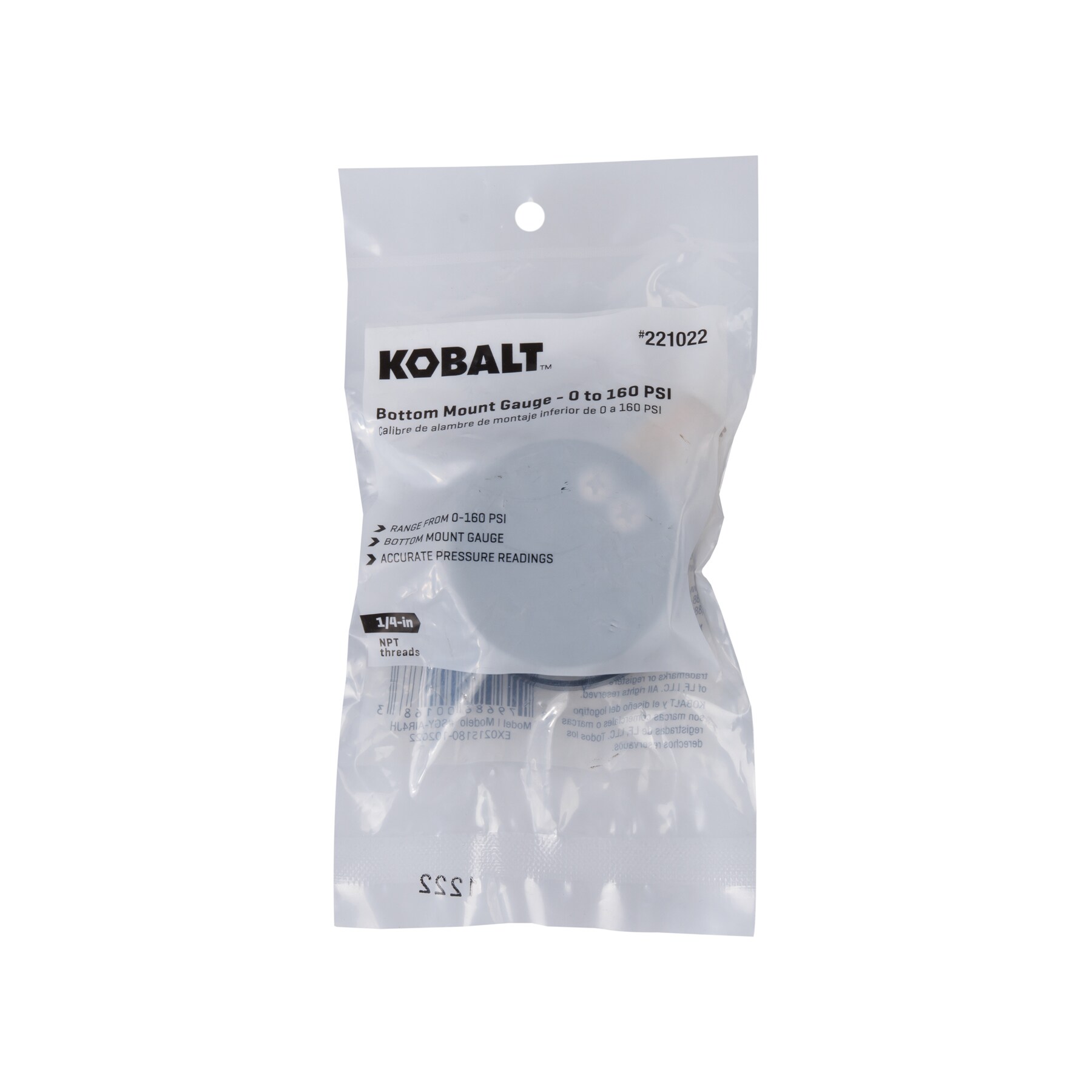 Medidor de aire Kobalt de montaje inferior de 1/4 de pulgada