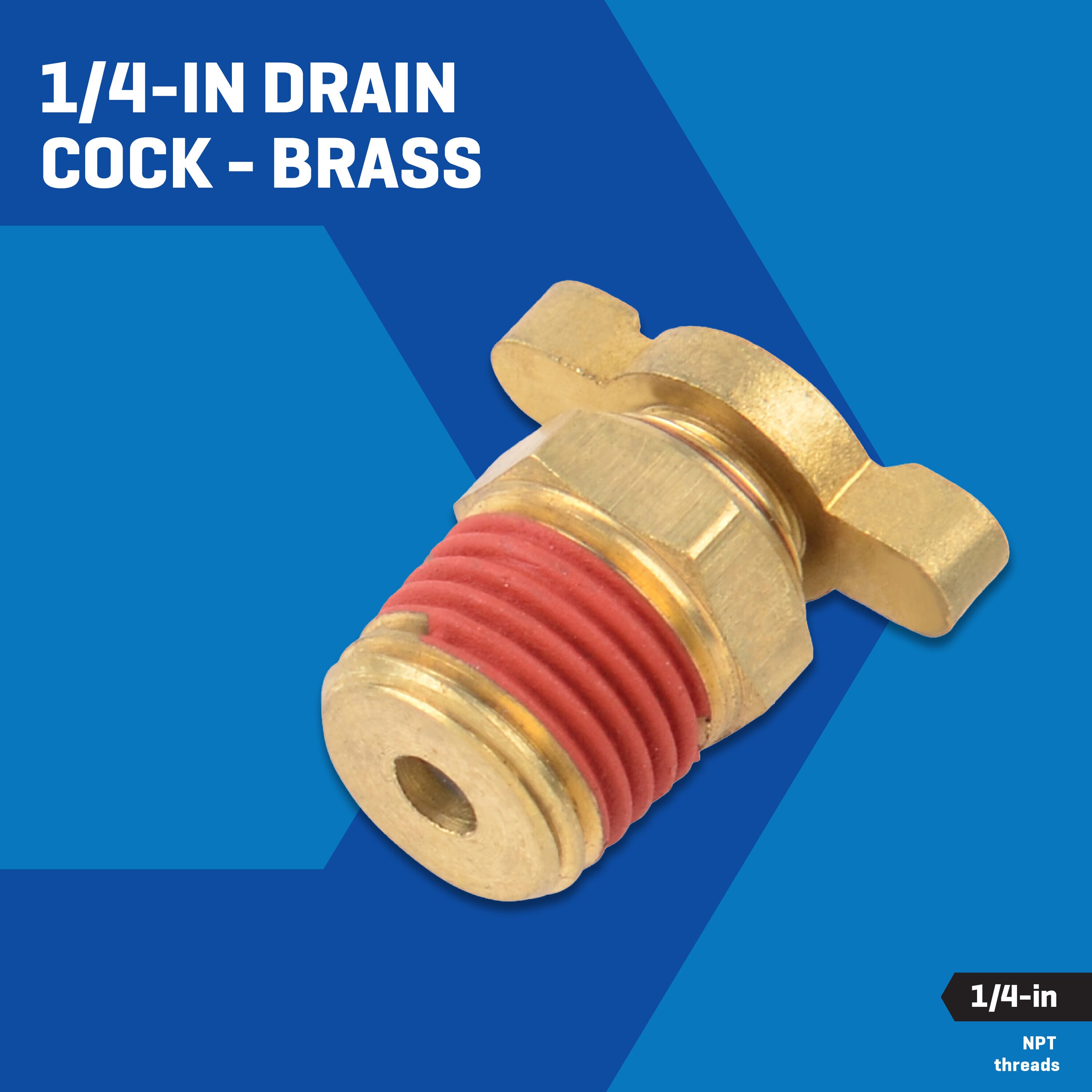 Llave de desagüe de latón de 1/4 de pulgada Kobalt SGY-AIR11NB