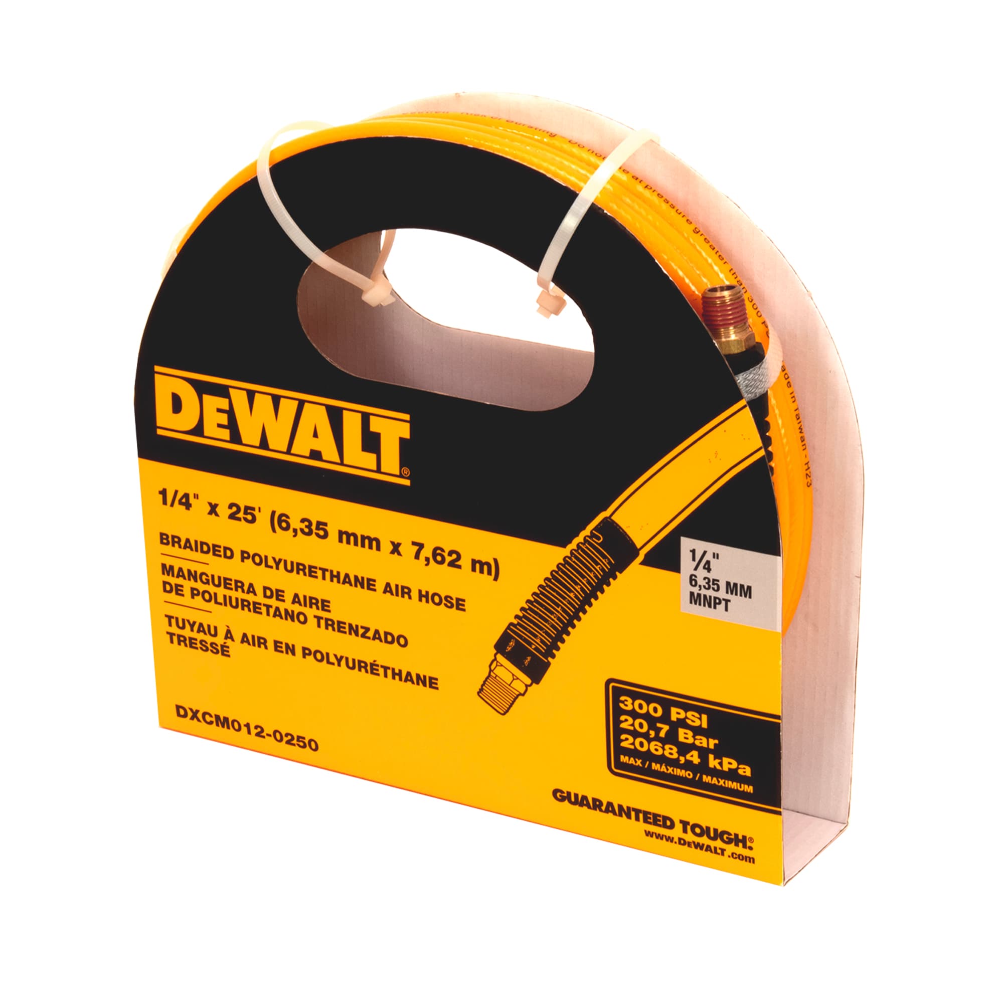 Manguera trenzada de poliuretano DEWALT de 1/4 de pulgada por 25 pies DXCM012-0250