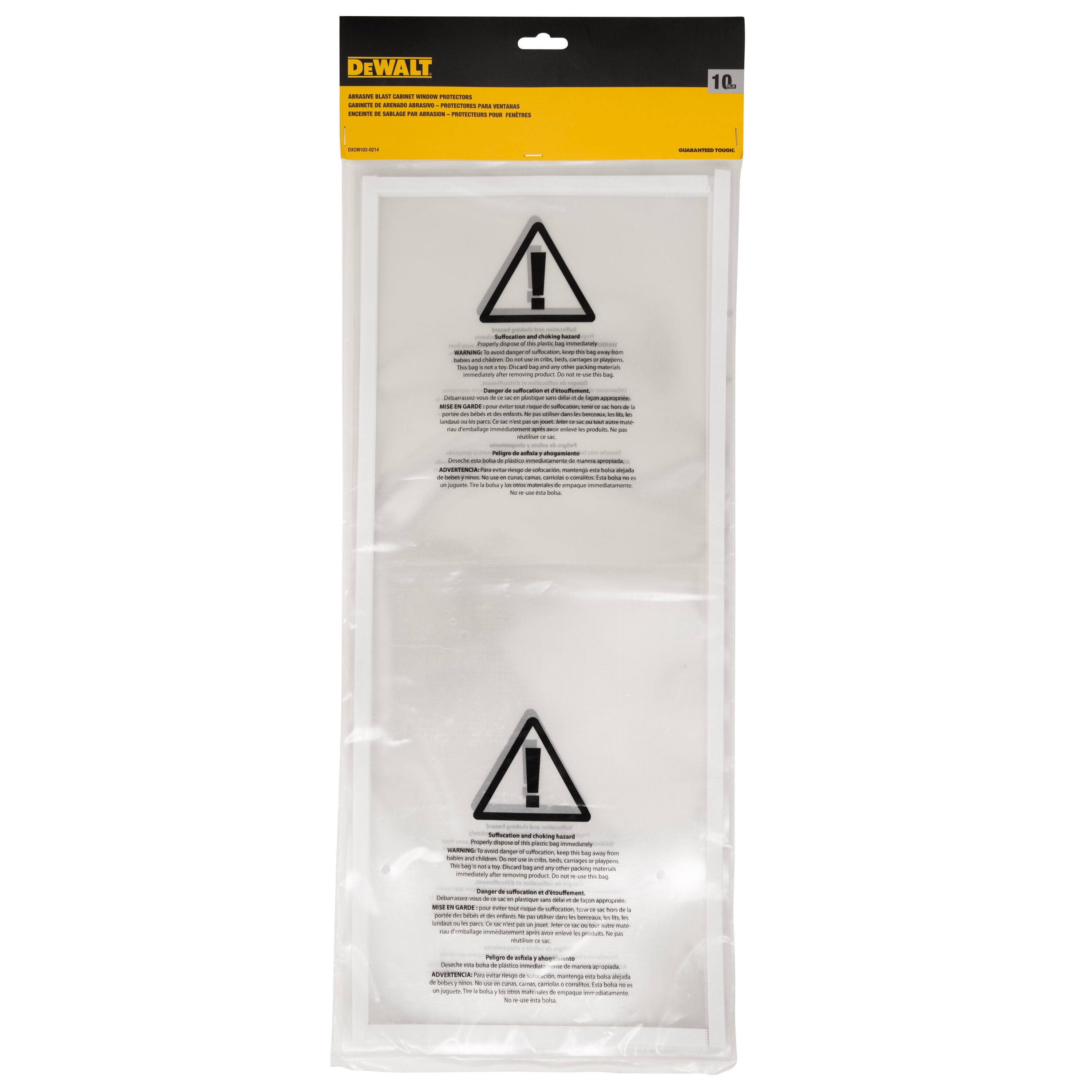 Reemplazos de Protectores de Ventana Adhesivos DEWALT de 10 Piezas para Gabinete de Chorro Abrasivo DXCM103-0214