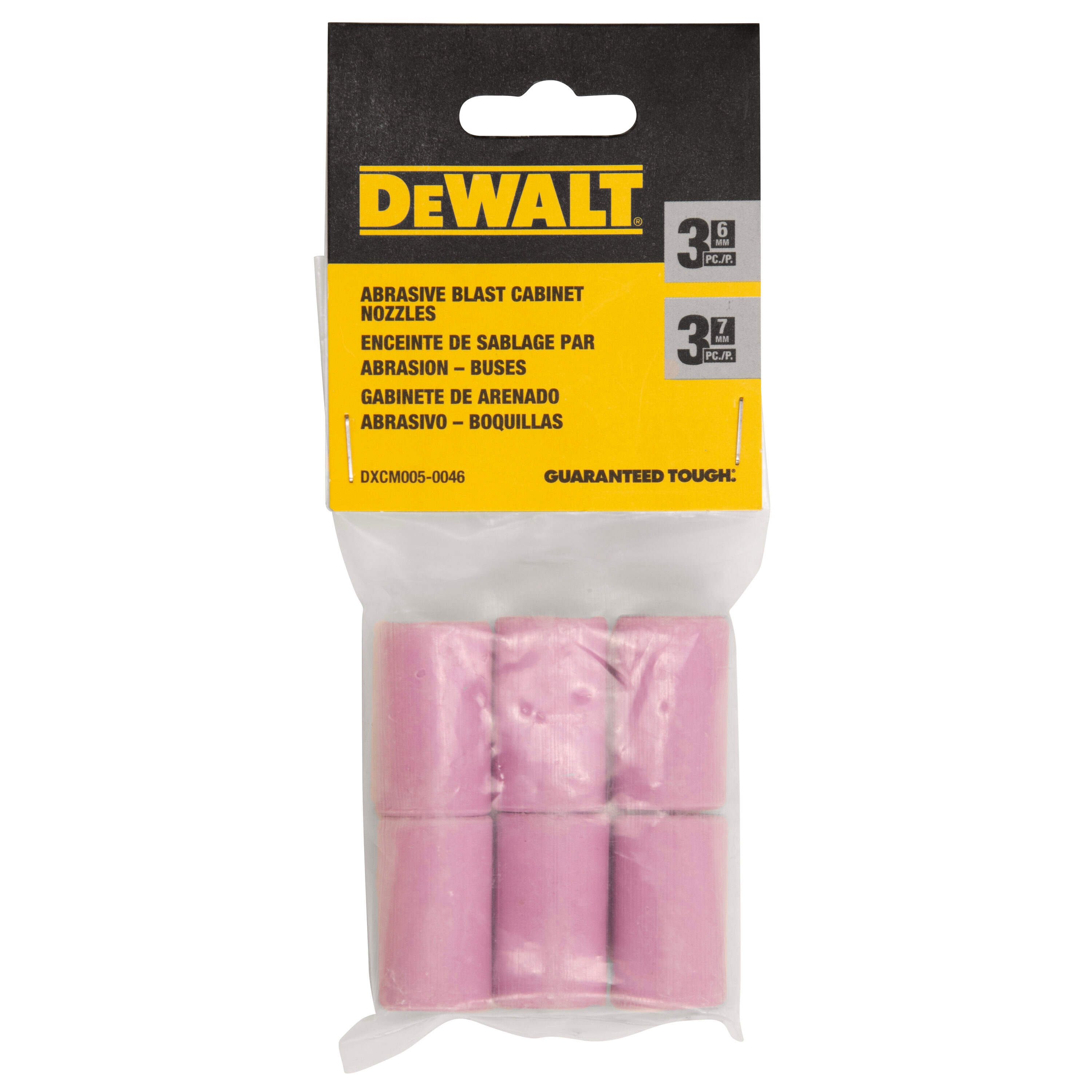 Boquillas DEWALT de 6 piezas de 6 mm y 7 mm para gabinete de chorro abrasivo DXCM005-0046