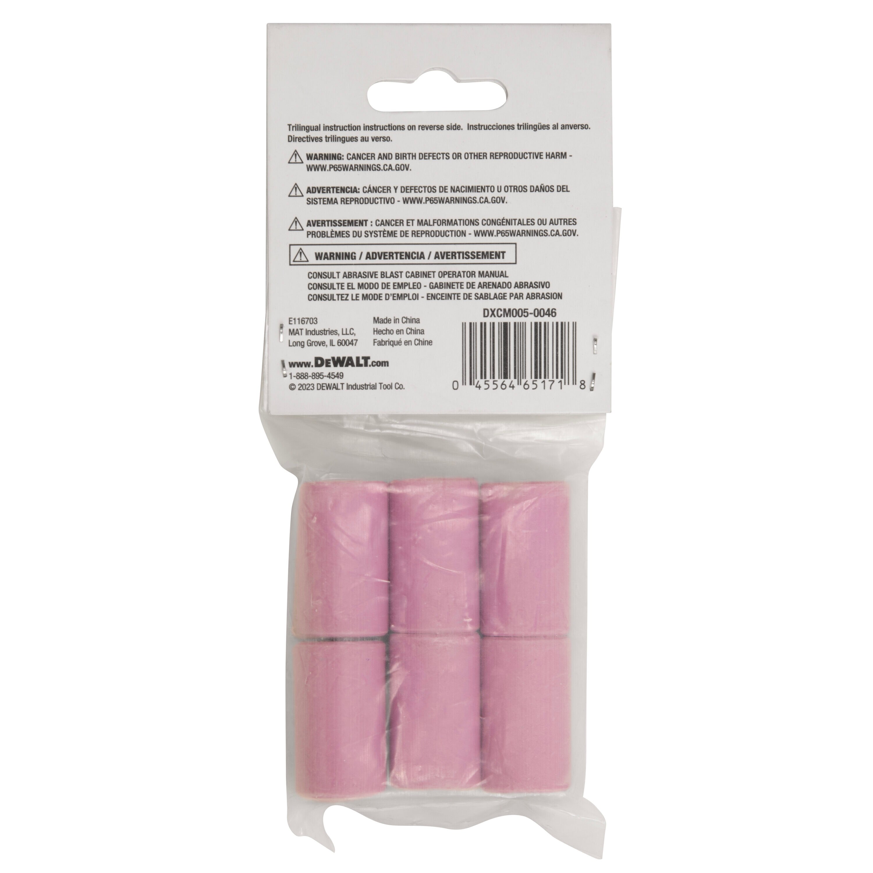 Boquillas DEWALT de 6 piezas de 6 mm y 7 mm para gabinete de chorro abrasivo DXCM005-0046