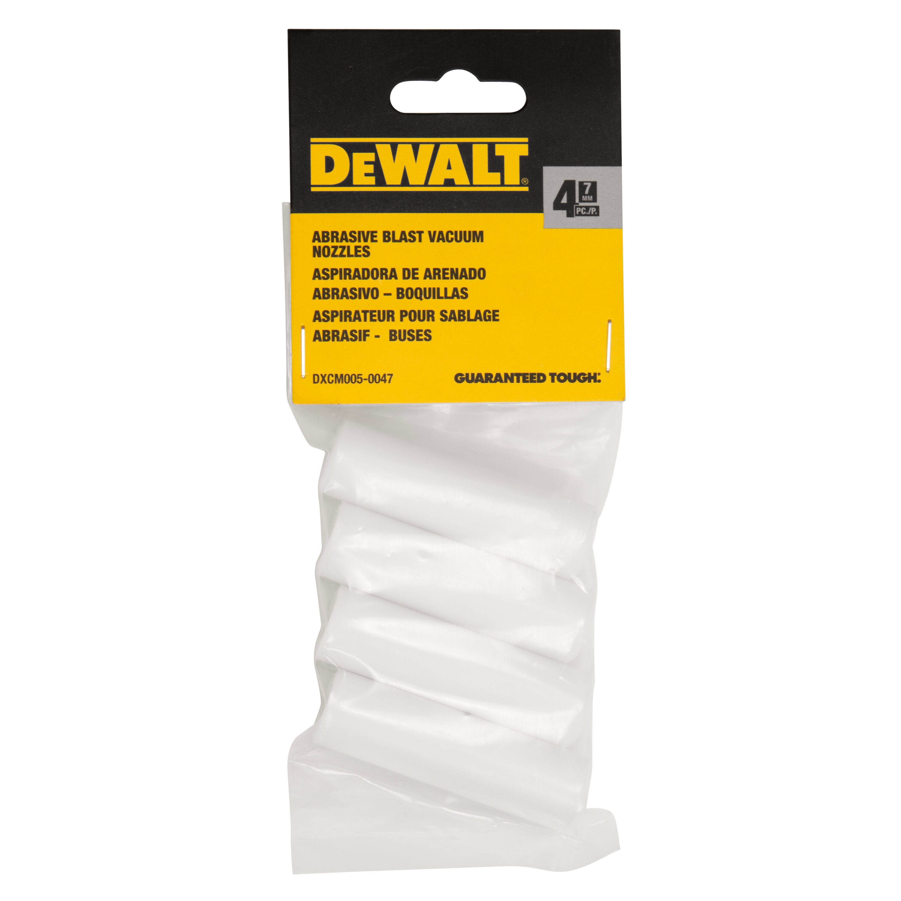 Boquilla de repuesto DEWALT de 7mm para la pistola de vacío diseñada para el Abrasive Blast Vac DXCM005-0047 de 4 piezas