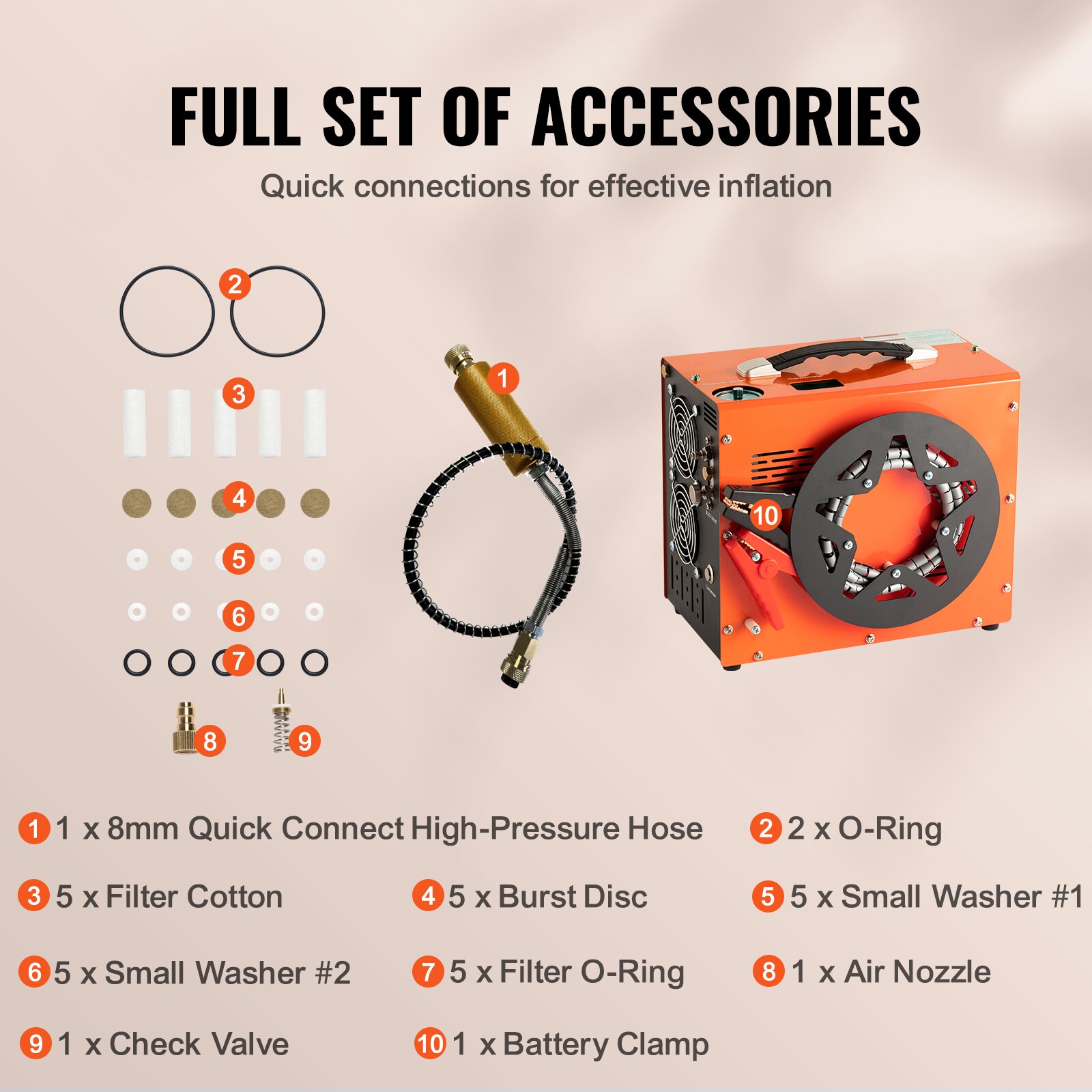 Compresor de aire PCP VEVOR, 4500PSI/30Mpa, compresor portátil para carabinas PCP con convertidor de energía incorporado, parada automática, aire libre de aceite y agua para rifles de aire, paintball y tanques de buceo.