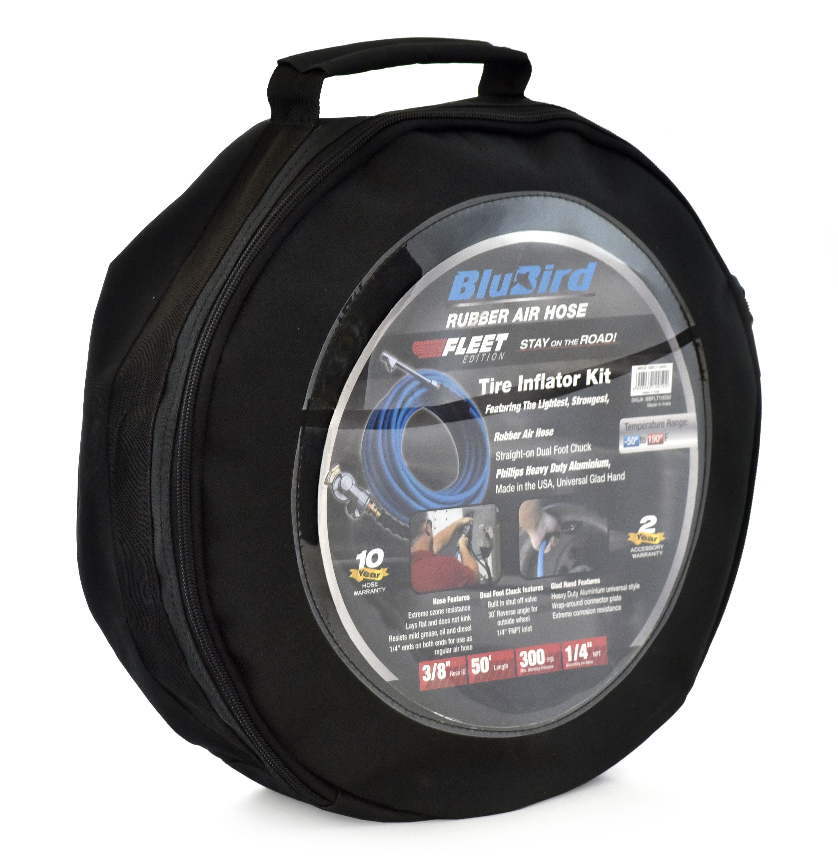 Manguera de Aire de Hule de Alta Calidad Edición Flota 3/8 de pulgada x 50 pies BluBird BB3850KIT-FLT