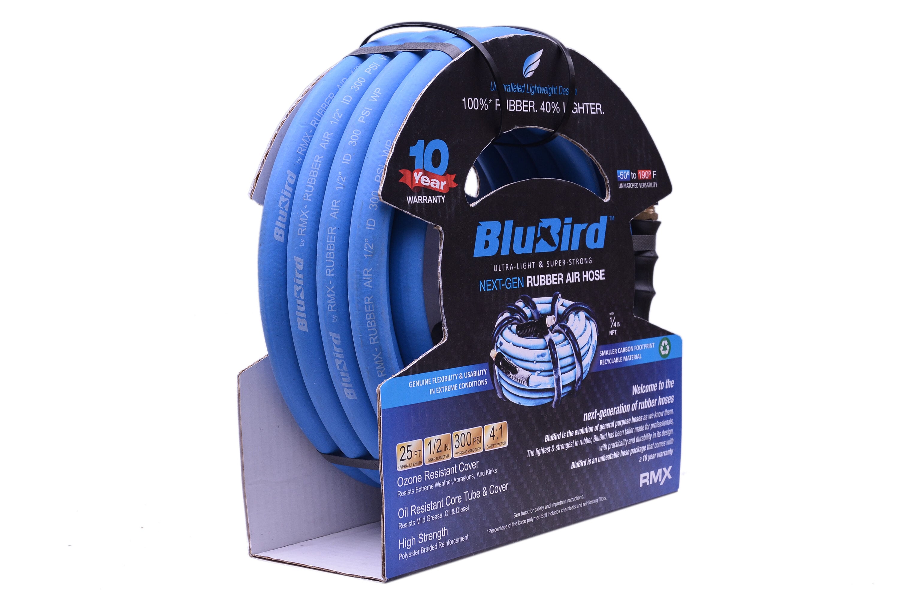 Manguera de Aire de Hule Premium de 1/2 pulgadas x 25 pies BluBird BB1225