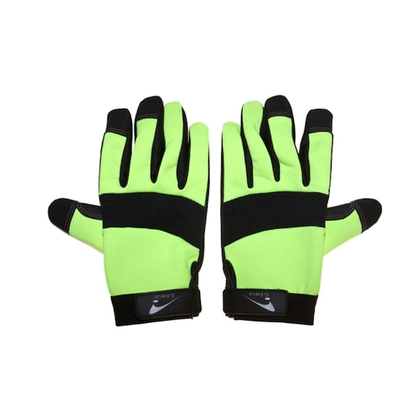 Guante Mecánico Sintético de Alta Visibilidad Verde de 9 pulgadas Seattle - Grande - Par - HVGMC20-L
