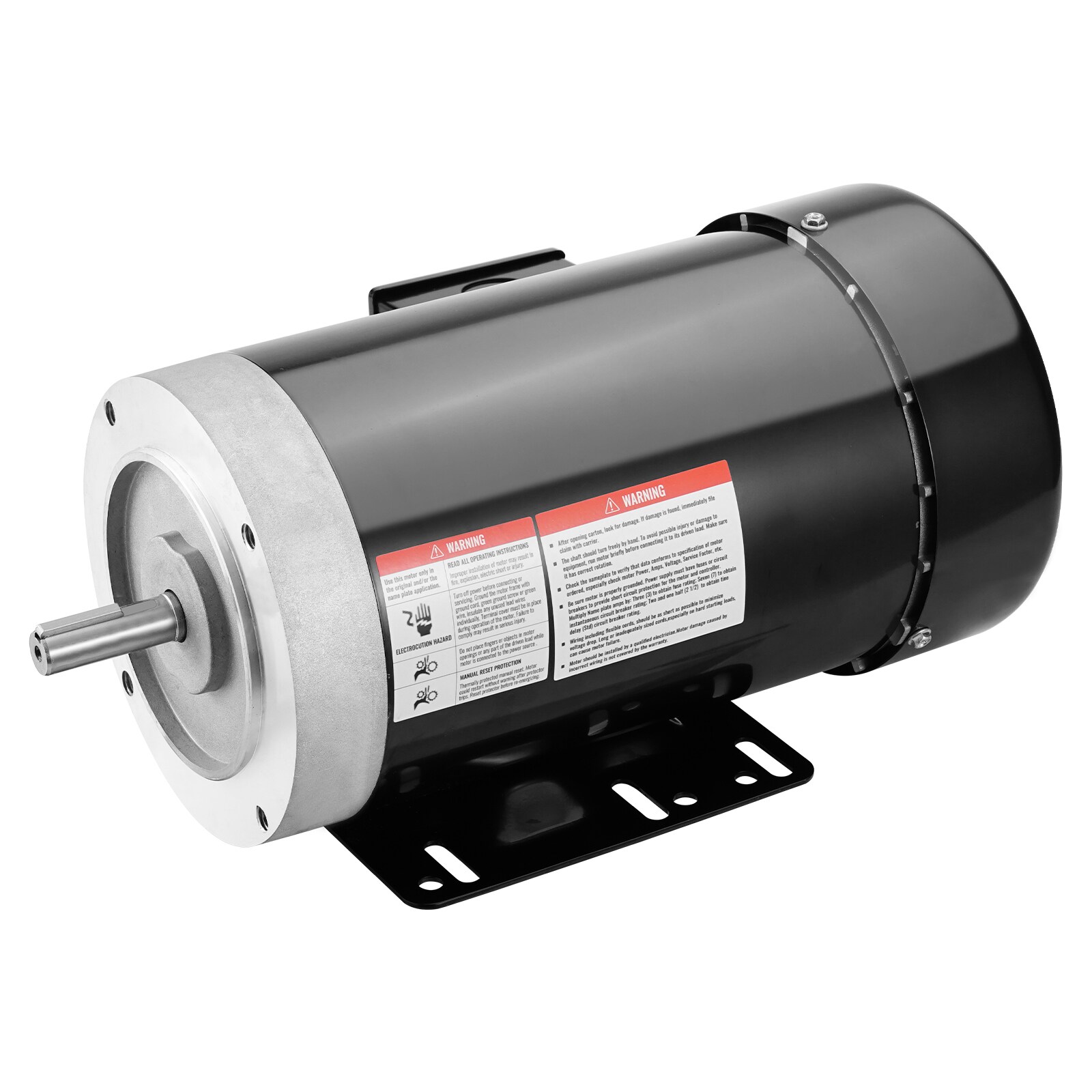 Motor eléctrico VEVOR de 1.5HP 3450-RPM, CA 115V/230V, Marco 56, Motor de Compresor de Aire Monofásico, Eje Dentado de 5/8 pulgadas, Rotación CW/CCW para Maquinaria Agrícola y Equipos Generales