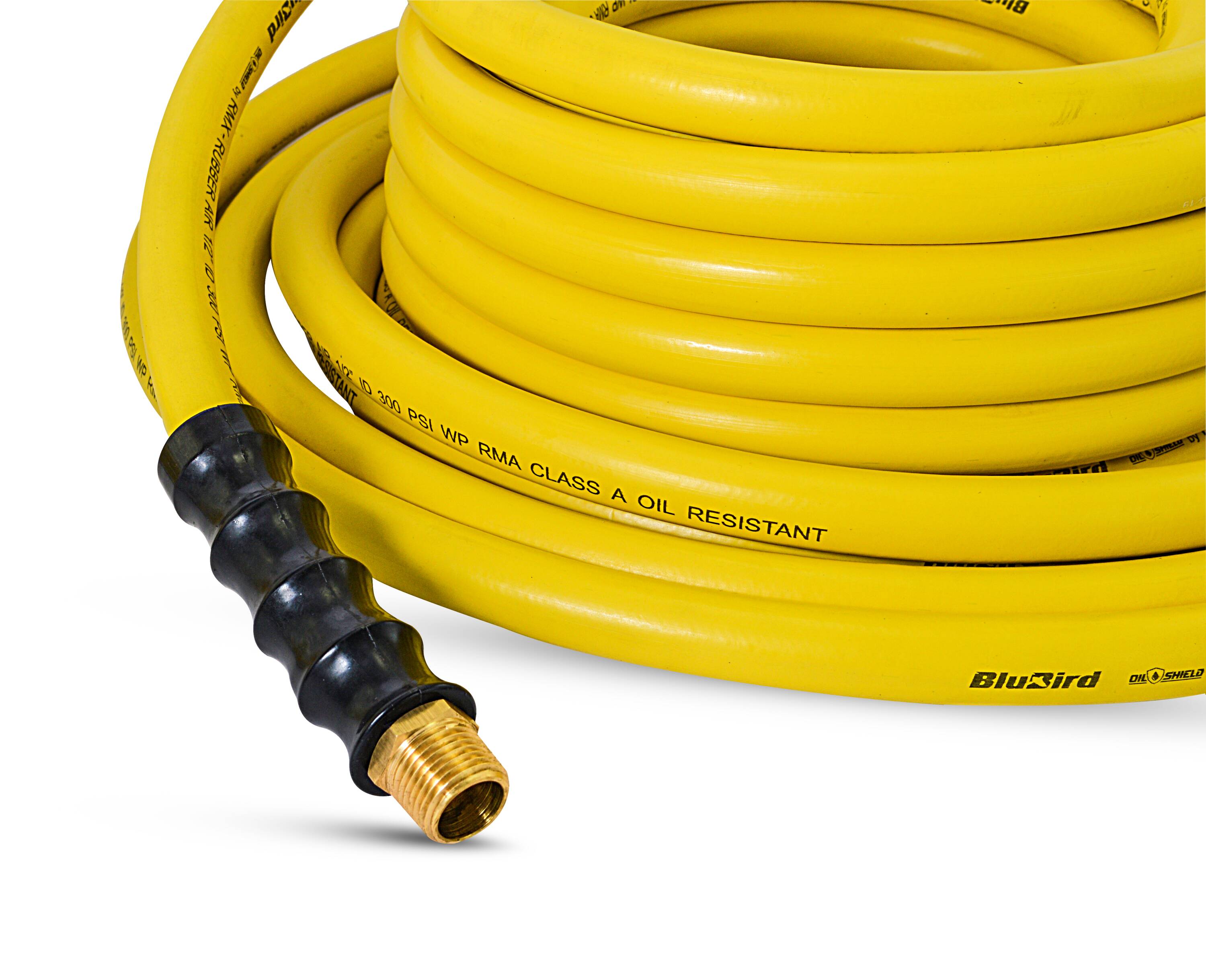 Manguera de aire de hule resistente Clase-A de 1/2 pulgadas x 50 pies con protector de aceite OS1250