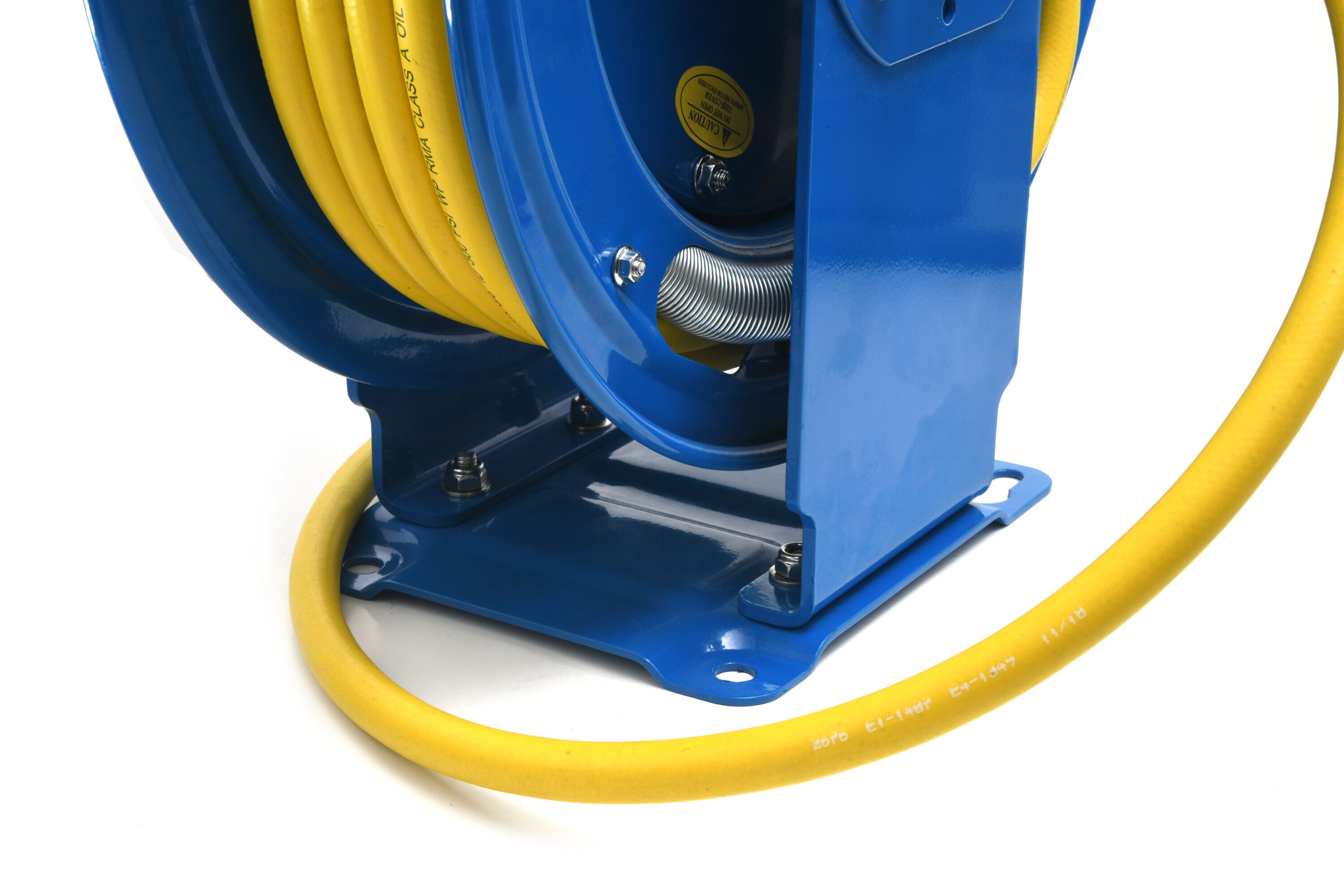 Reel de manguera de aire retráctil resistente con manguera de aire de goma Clase A de 1/2 pulg. x 50 pies, manguera de entrada de 3 pies, brazo dual OSRDA1250 de OIL SHIELD