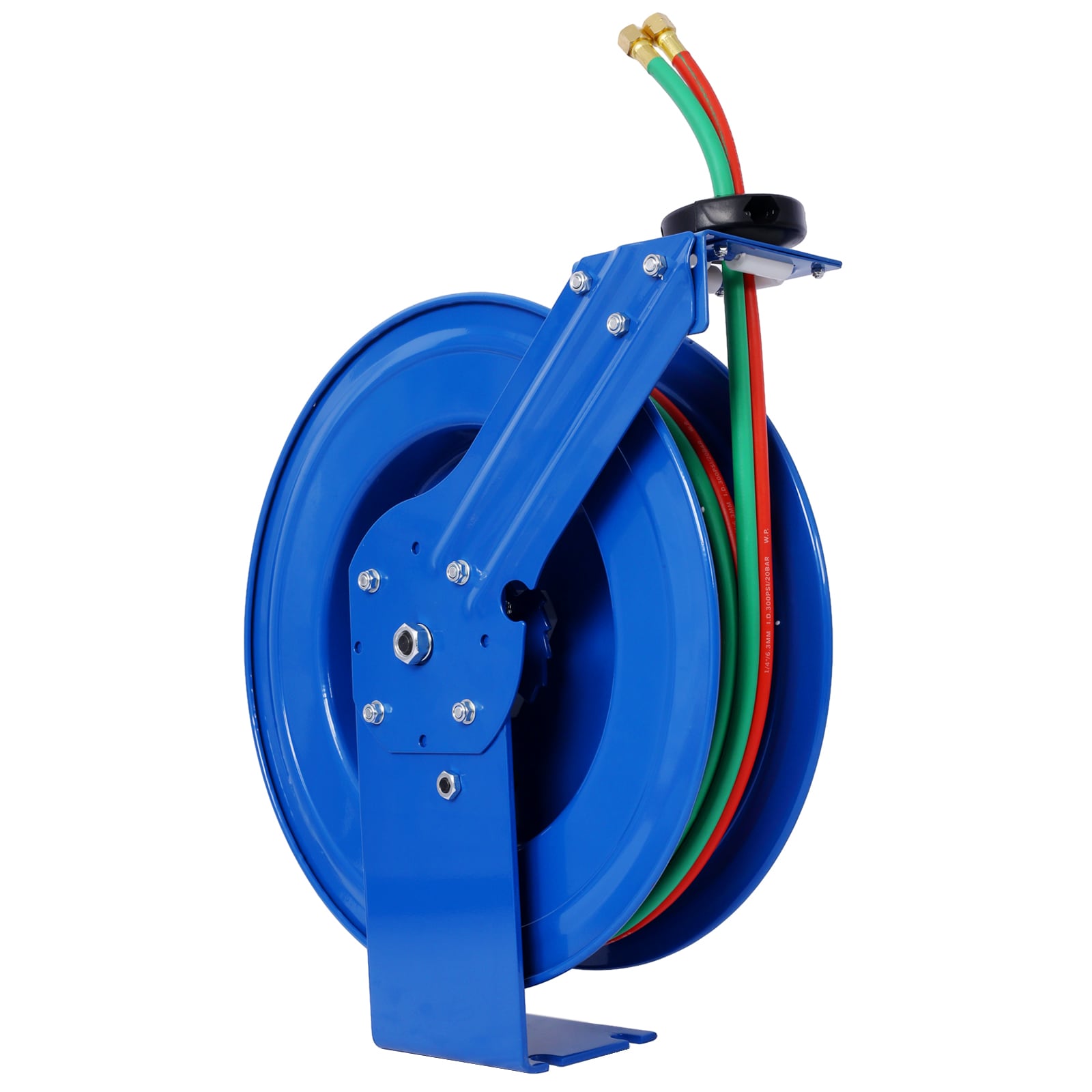 Carrete retráctil de manguera con mangueras gemelas de oxígeno-acetileno de 1/4 pulgadas por 50 pies Xspracer ML-ACH589