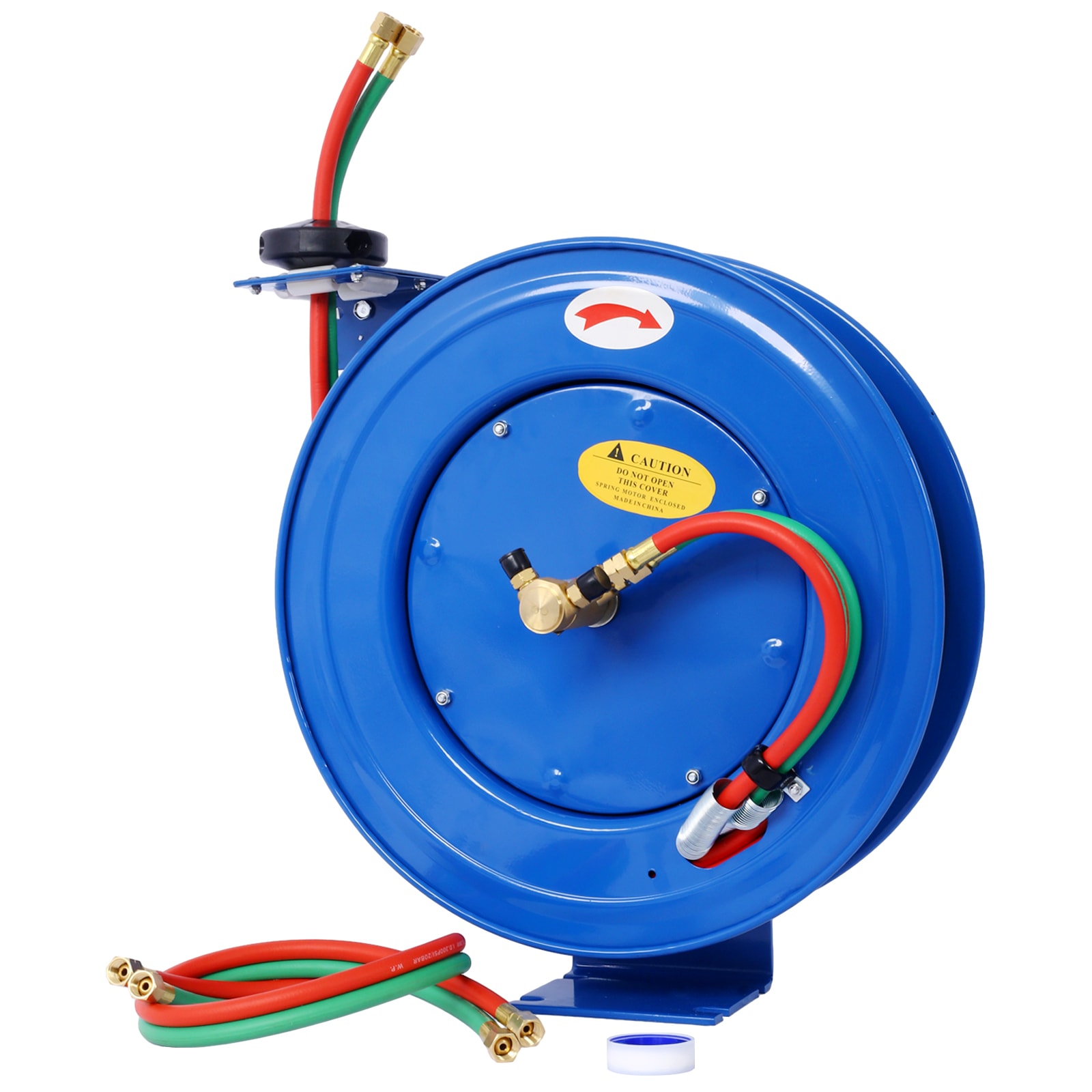 Carrete retráctil de manguera con mangueras gemelas de oxígeno-acetileno de 1/4 pulgadas por 50 pies Xspracer ML-ACH589