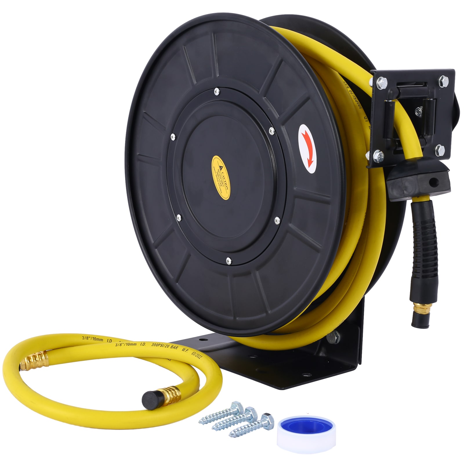 Carrete de manguera retráctil Xspracer con manguera híbrida de polímero de 3/8 pulgadas x 50 pies ML-ACH957