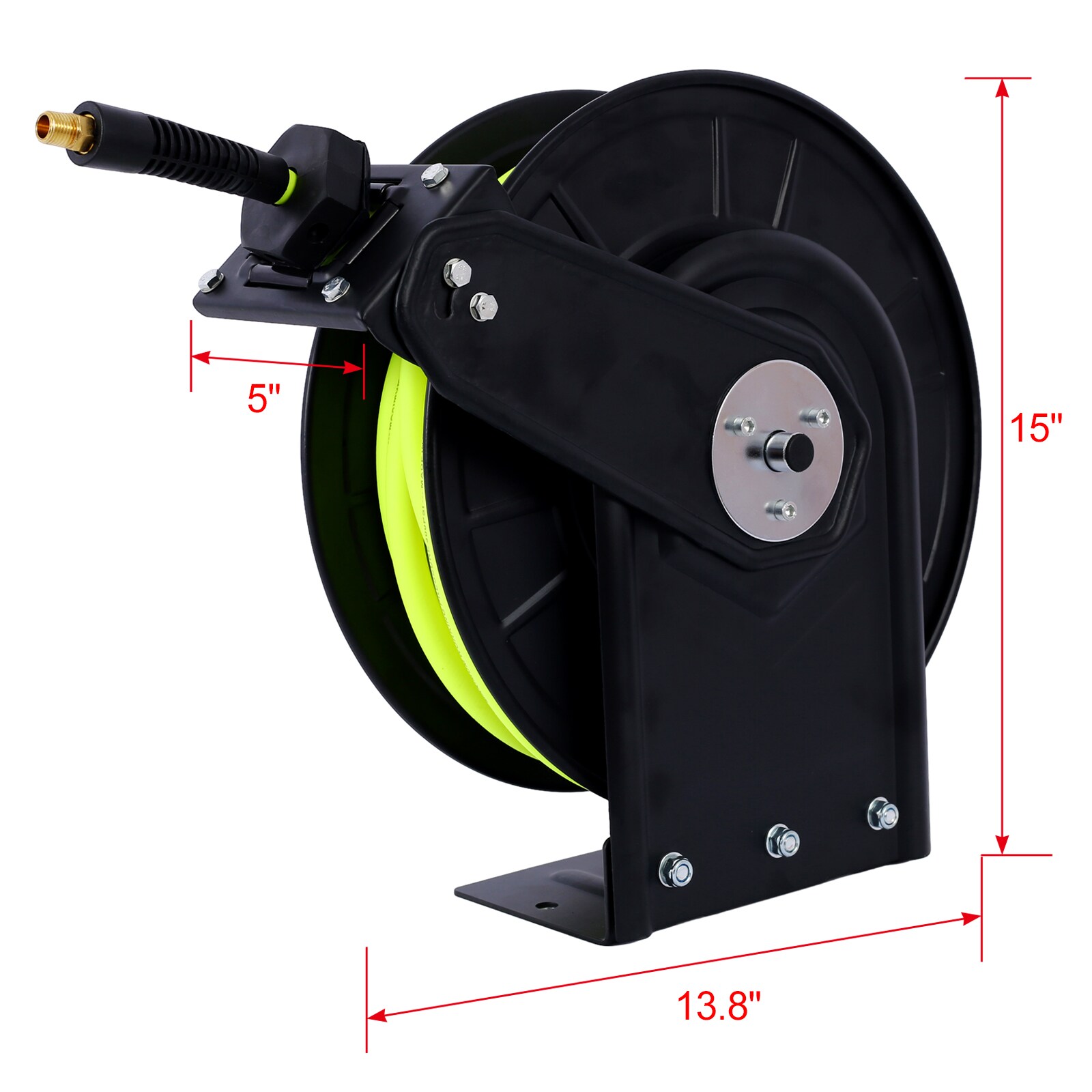 Carrete de manguera retráctil Xspracer con manguera de goma de 3/8 pulgadas x 50 pies ML-ACH958