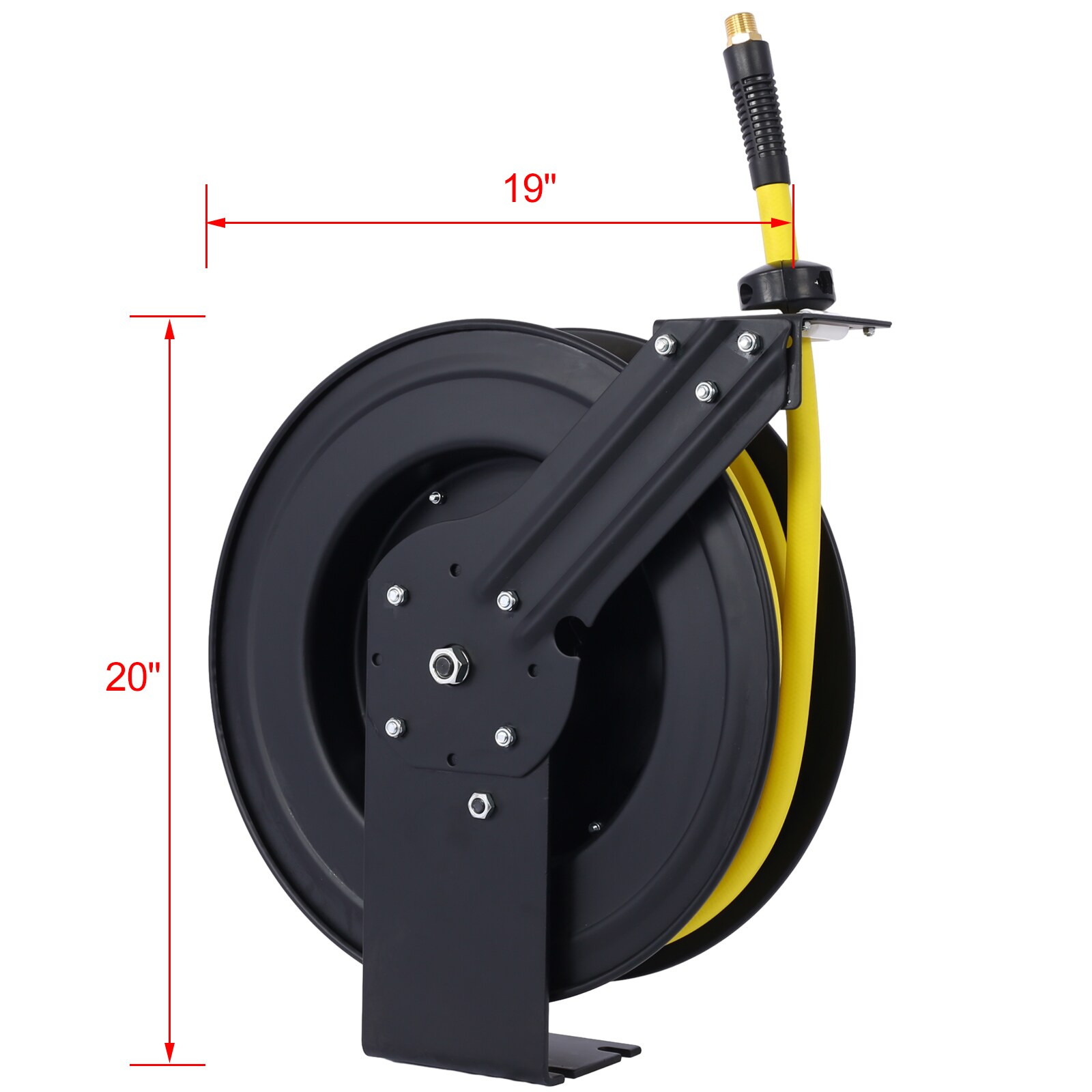 Carrete de manguera retráctil Xspracer con manguera de hule de 1/2 pulgadas x 50 pies ML-ACH956