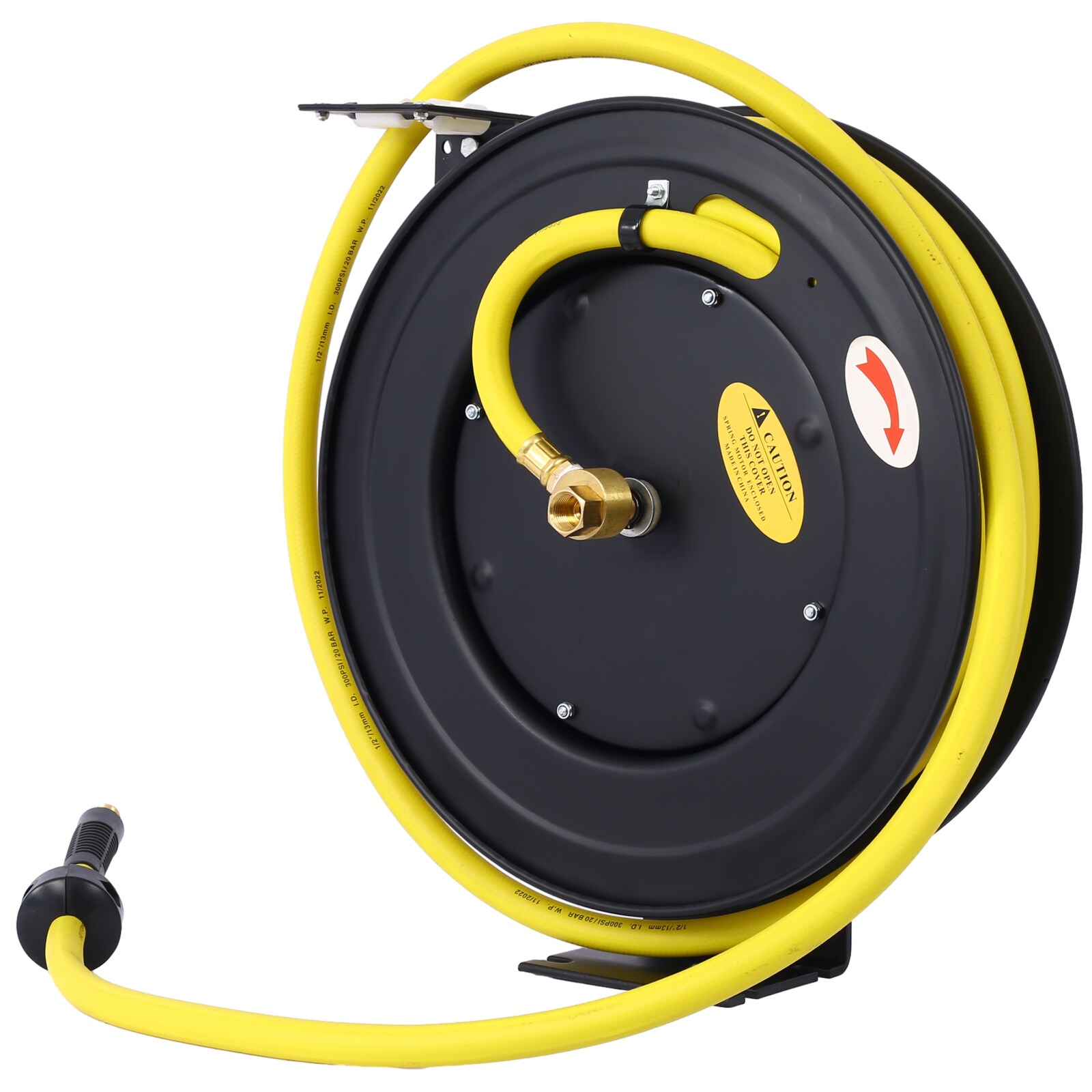 Carrete de manguera retráctil Xspracer con manguera de hule de 1/2 pulgadas x 50 pies ML-ACH956
