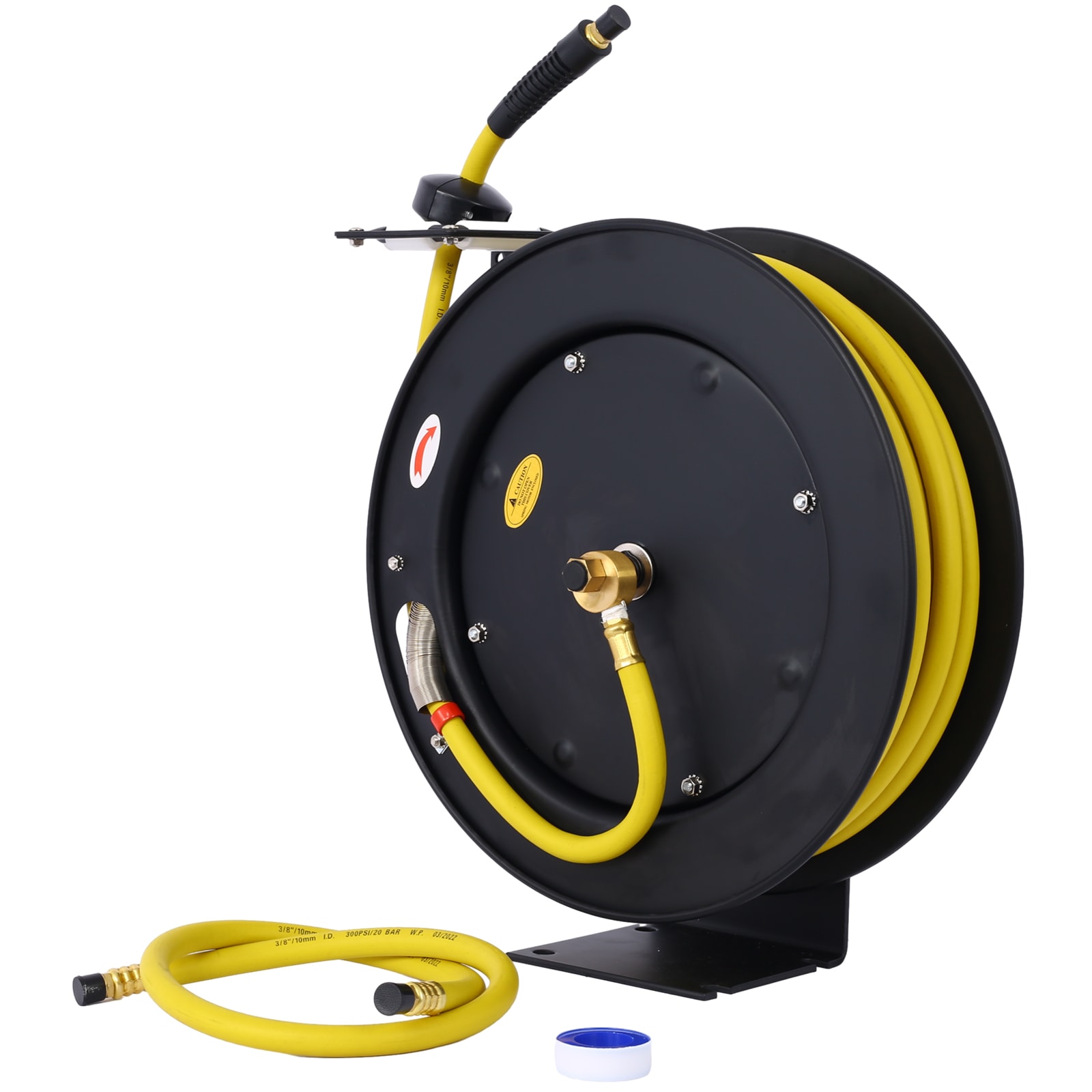 Carrete de manguera retráctil con manguera de goma de 3/8 pulg. x 50 pies - ML-ACH955